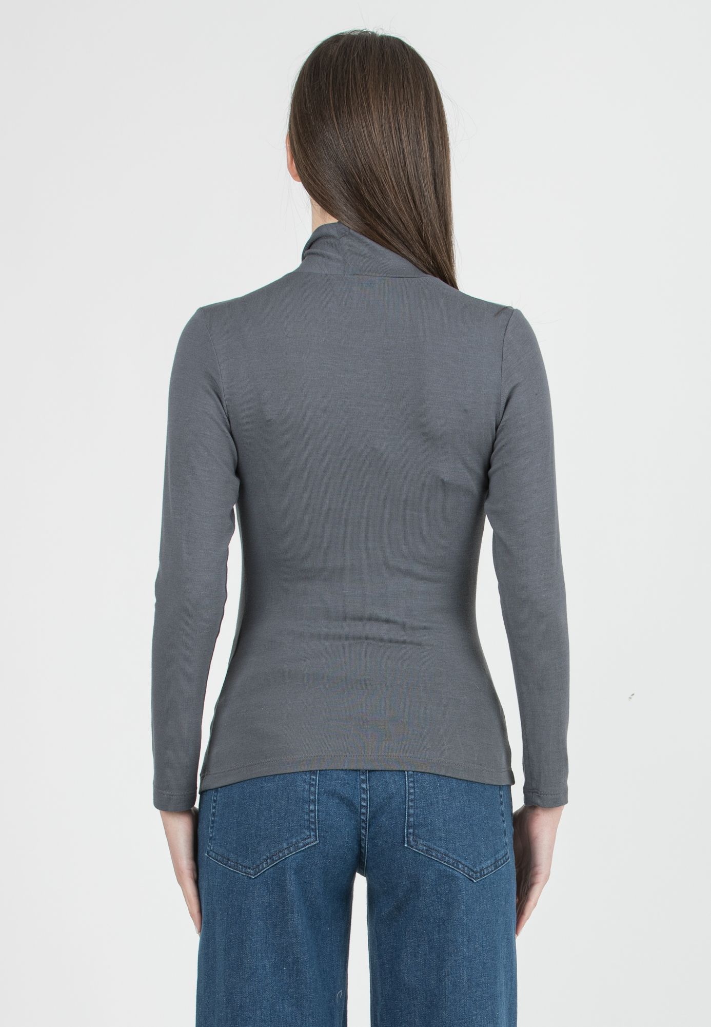 MARINA - Maglia Premaman in Viscosa con Collo Incrociato (Grigio Medio, XS)