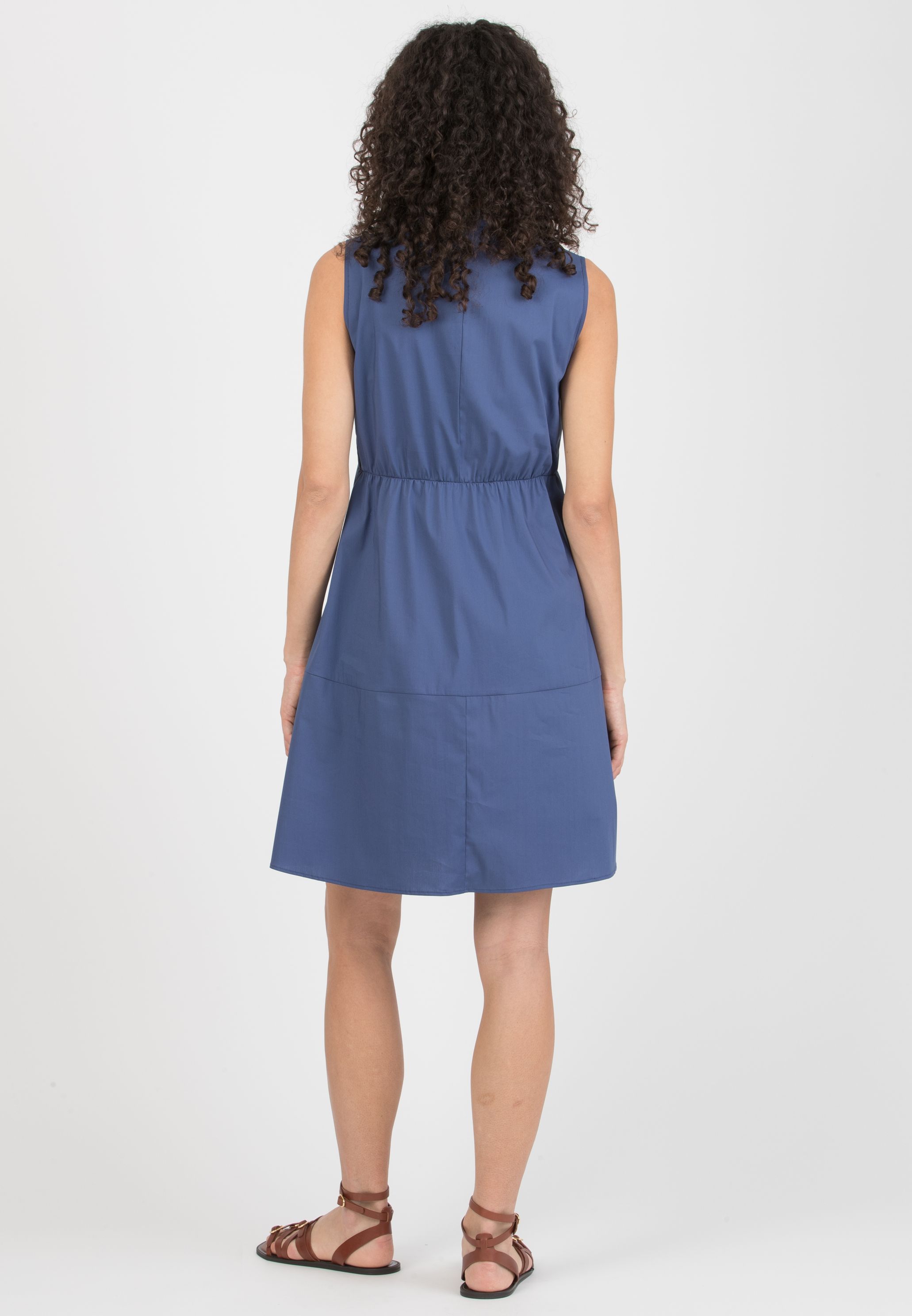 FLORENCE - Maternity Dress in Stretch Cotton with Flared Skirt (Denim, XS)