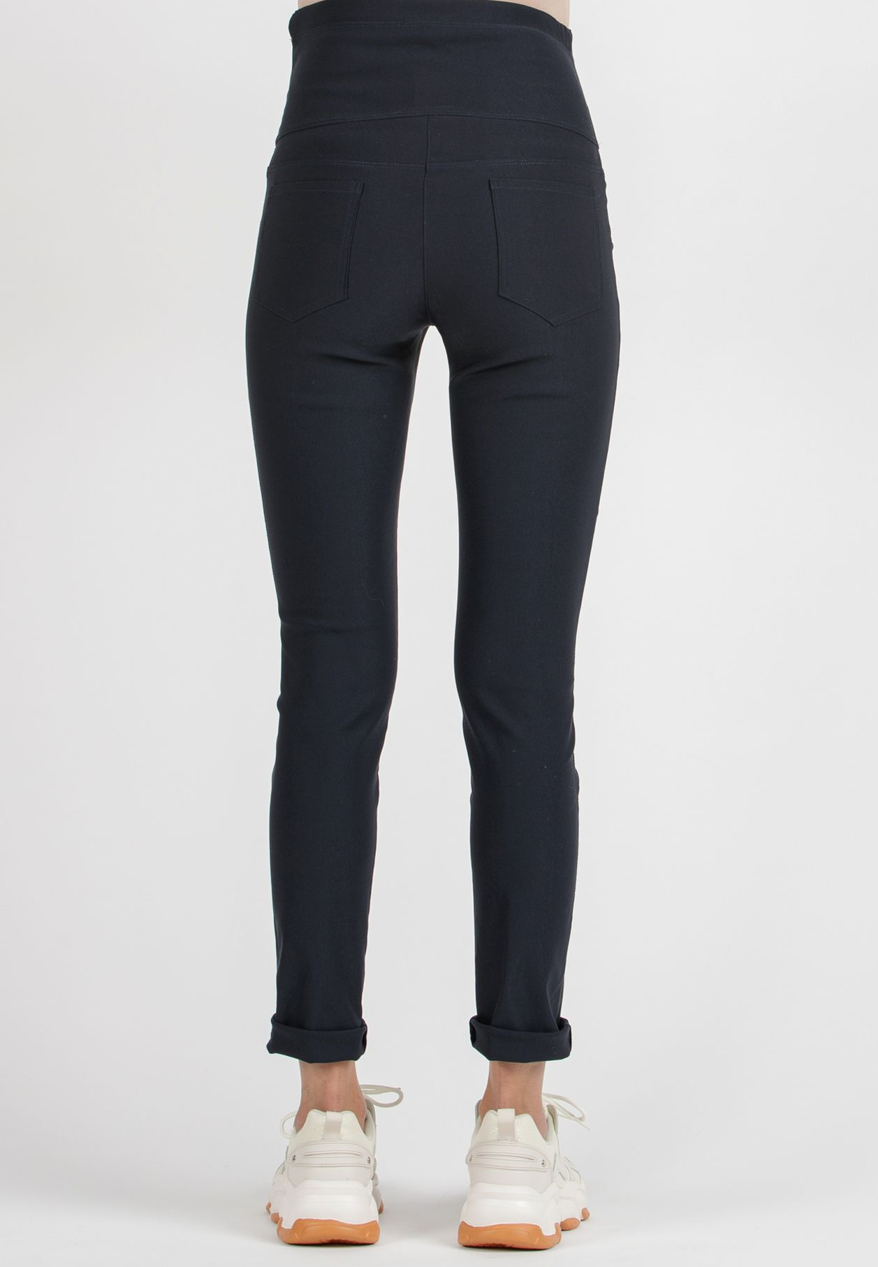EBONY - Pantalone Premaman Skinny in Bengalina Super-Stretch (Blu, XXS)