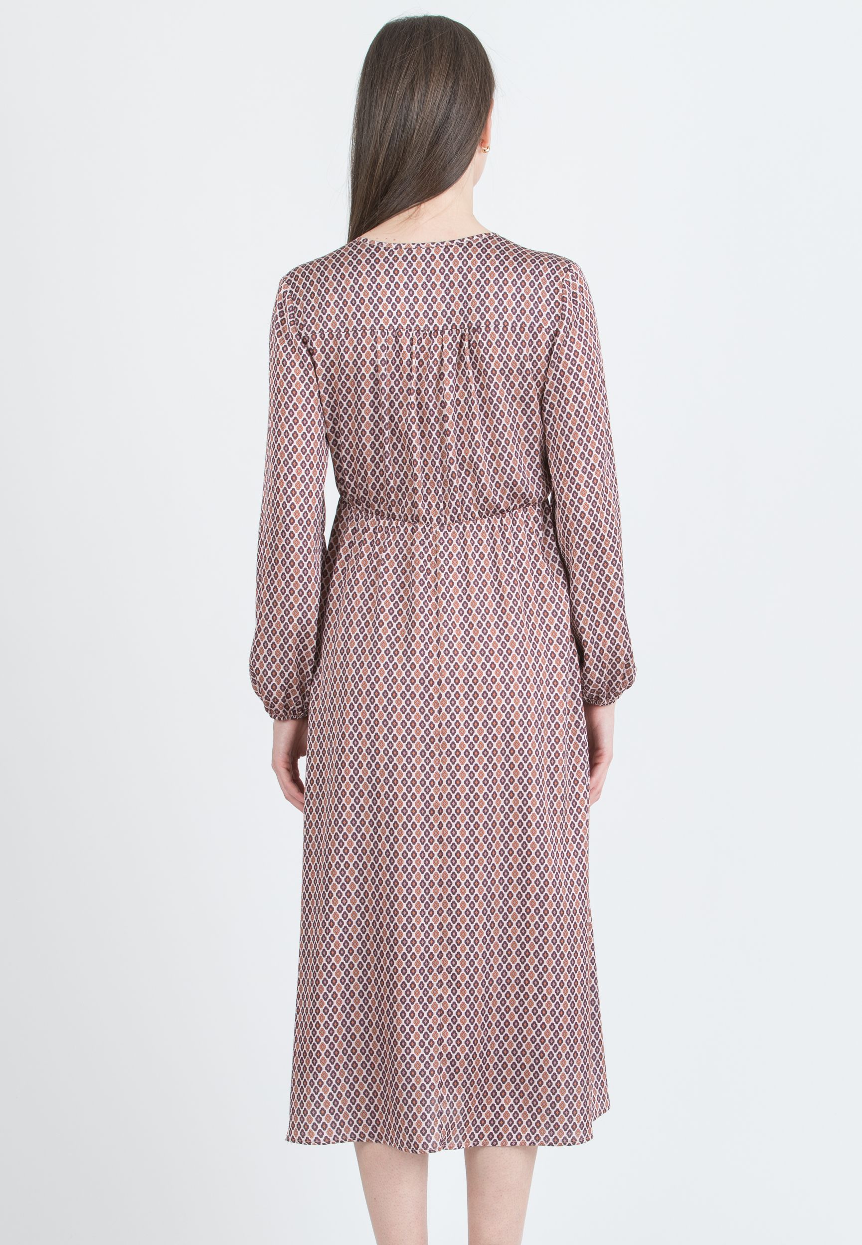MARY F - Maternity & Nursing Dress with Bow Detail and Zip (Rosa)