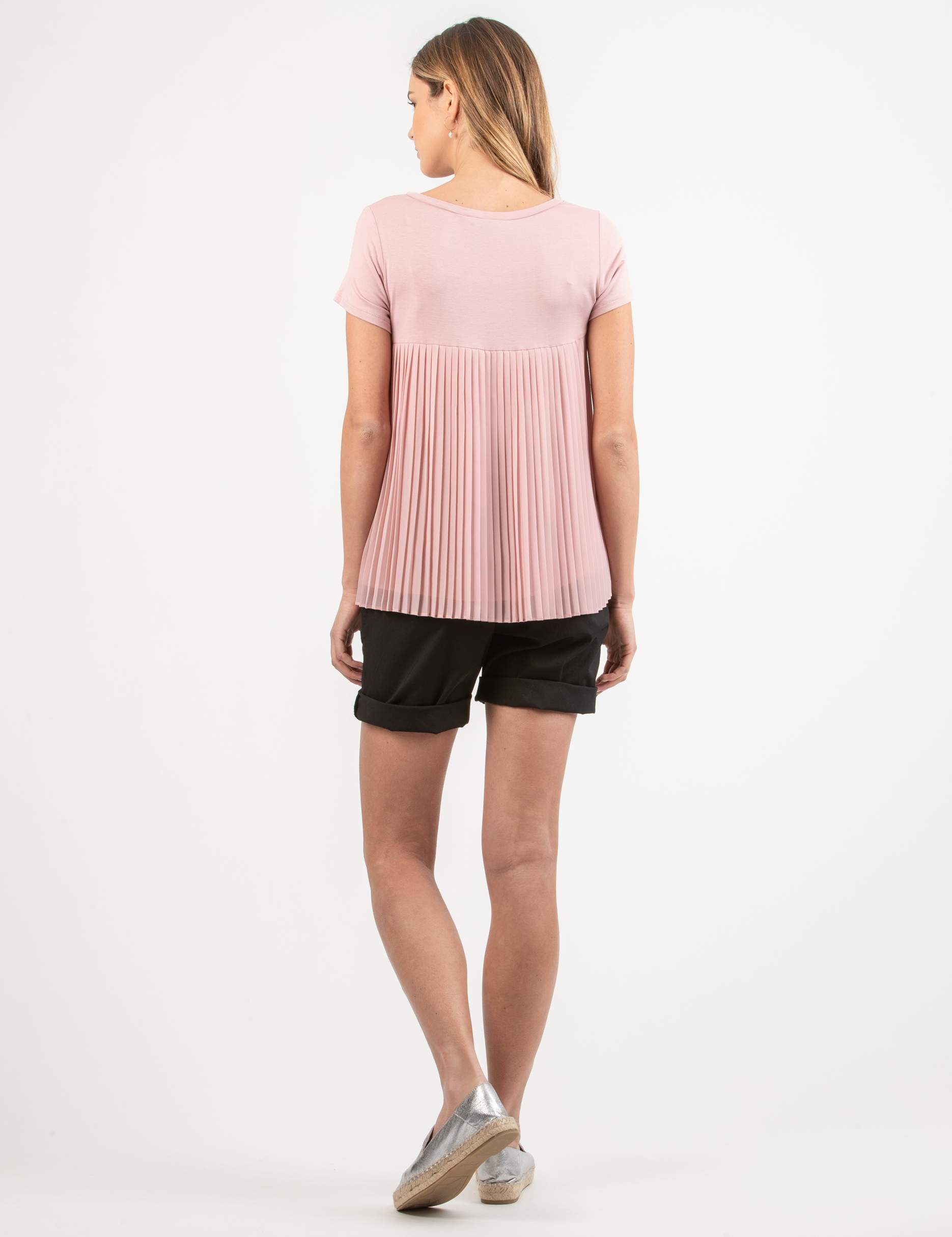 Maternity Shorts in Lightweight Cotton (Black, XS)