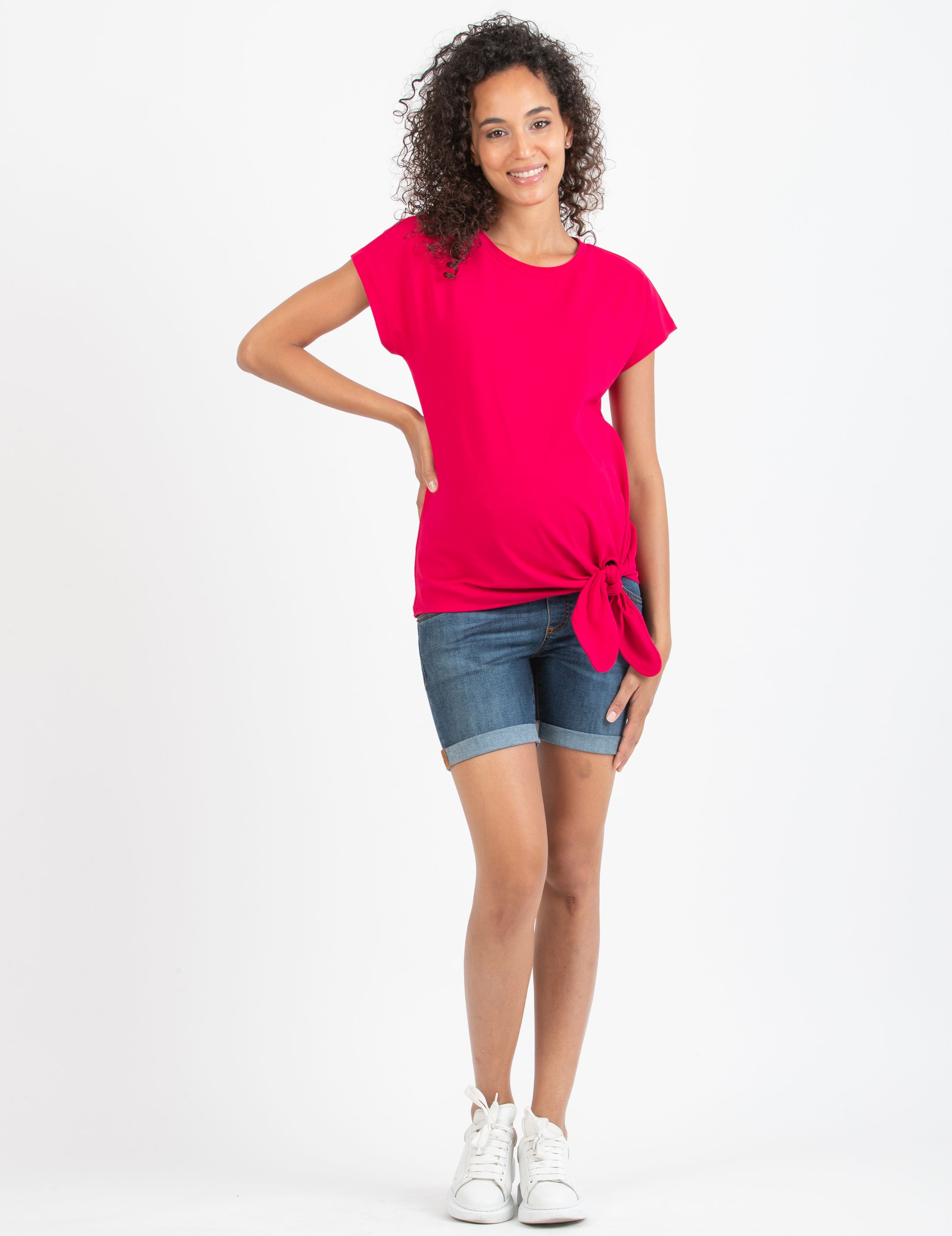 FRIDA - Shorts Maternity Jeans in Stretch Denim (Blu)