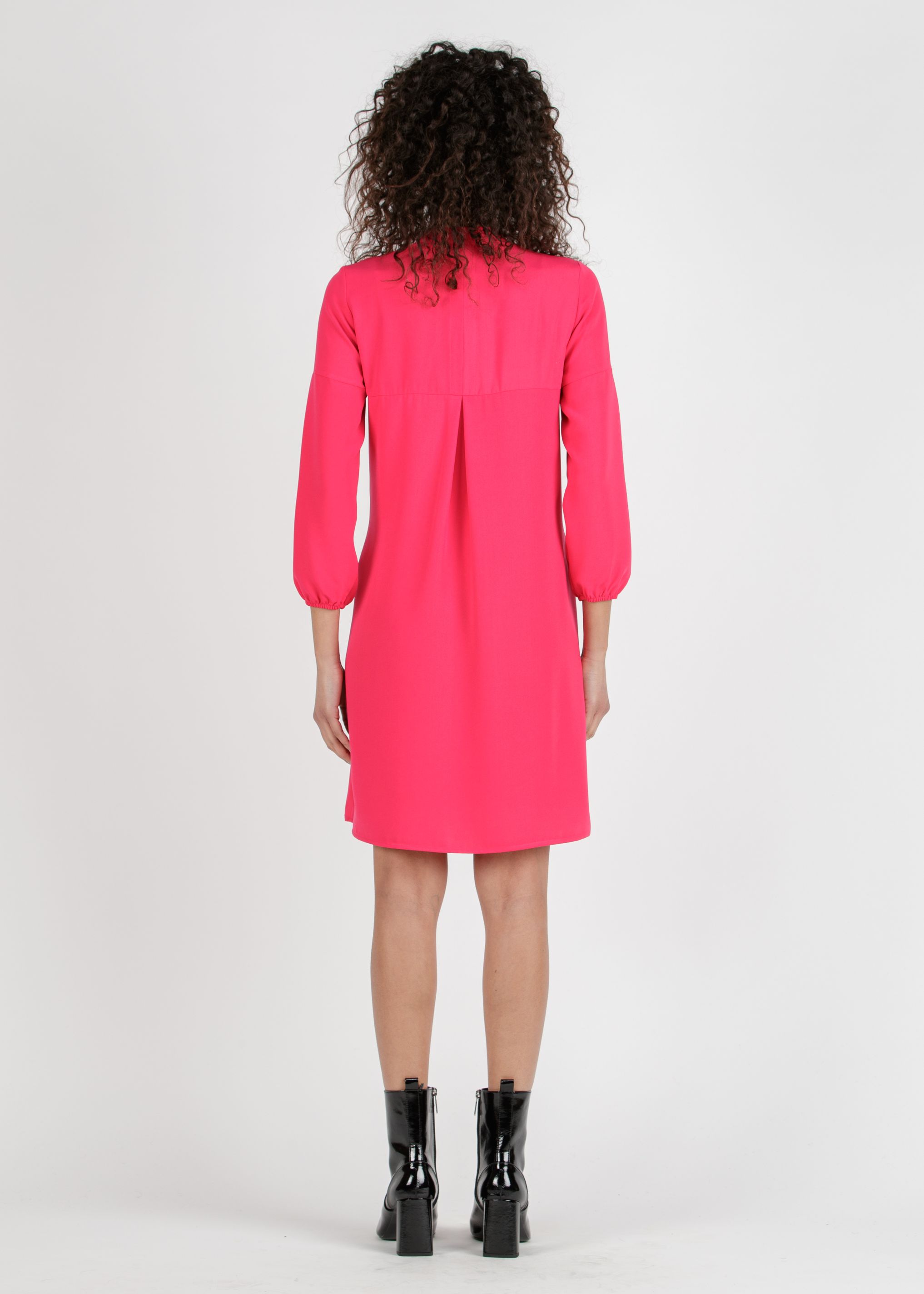 LISA - Maternity Dress with Central Pleat (Fuchsia, XS)