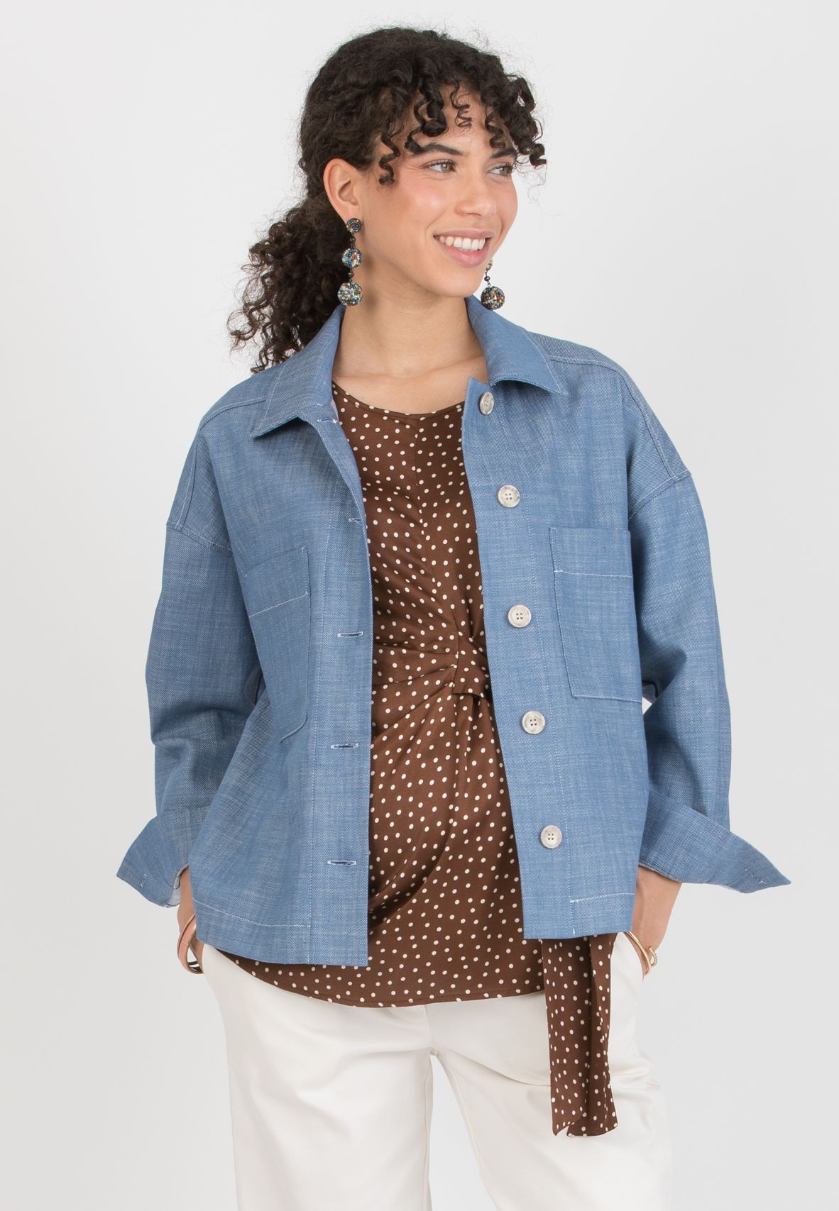 NINA - Maternity Denim Shirt Jacket (Azzurro)