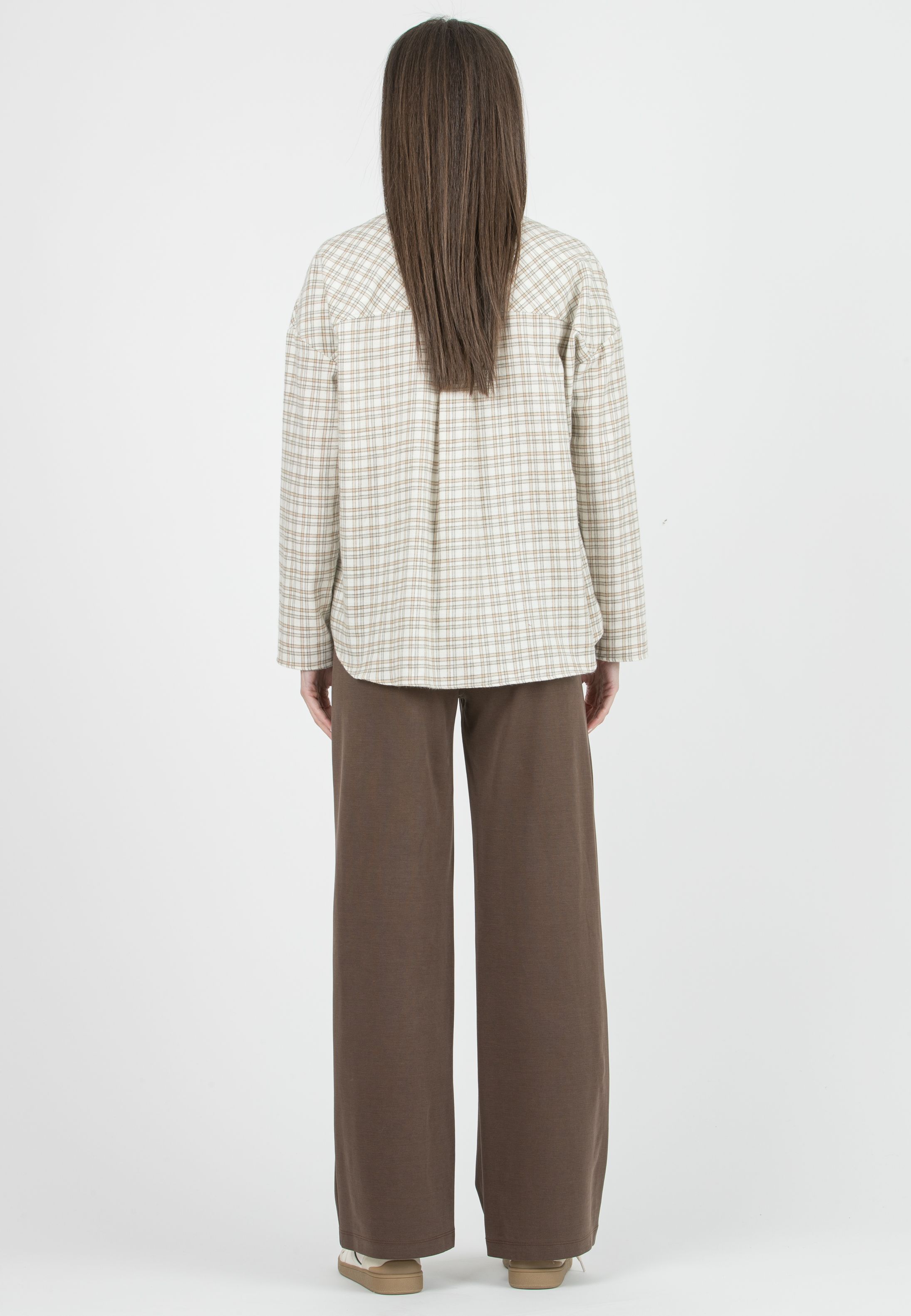 KIMBERLY M – Straight Maternity Trousers in Modal Ponte Fabric (Nocciola)