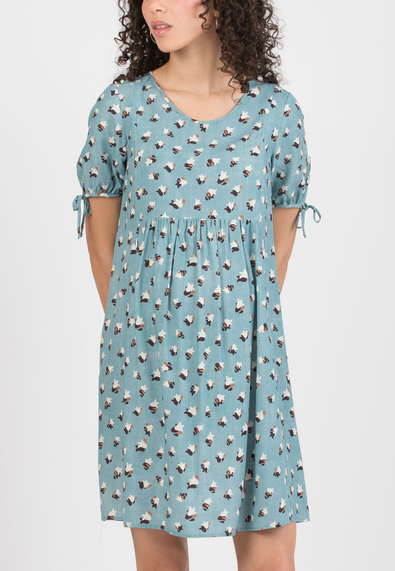 MERCEDES – Maternity & Nursing Dress in Viscose (Azzurro)