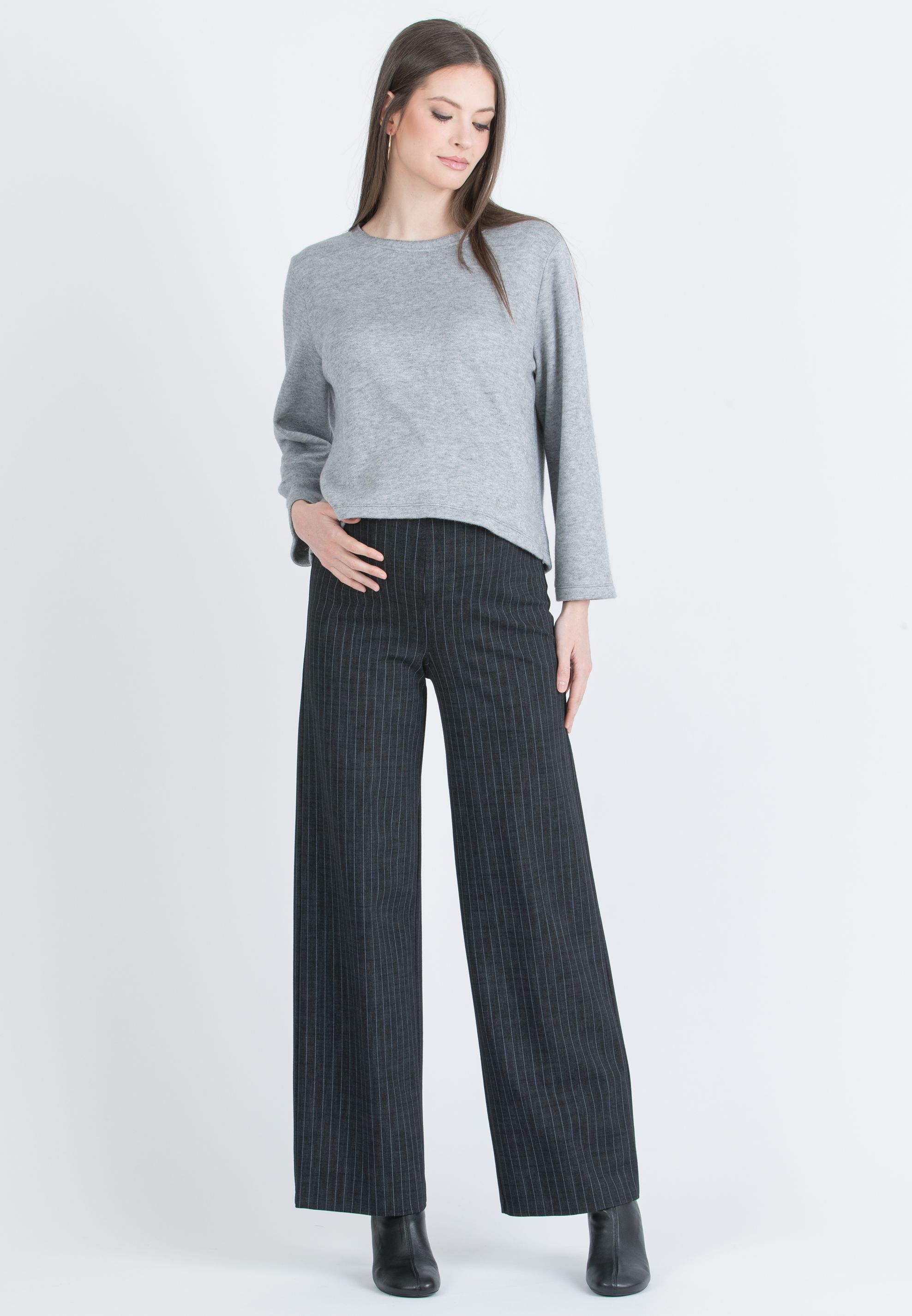 BAILEY - Maternity Sweater with Back Bow (Grigio Chiaro)