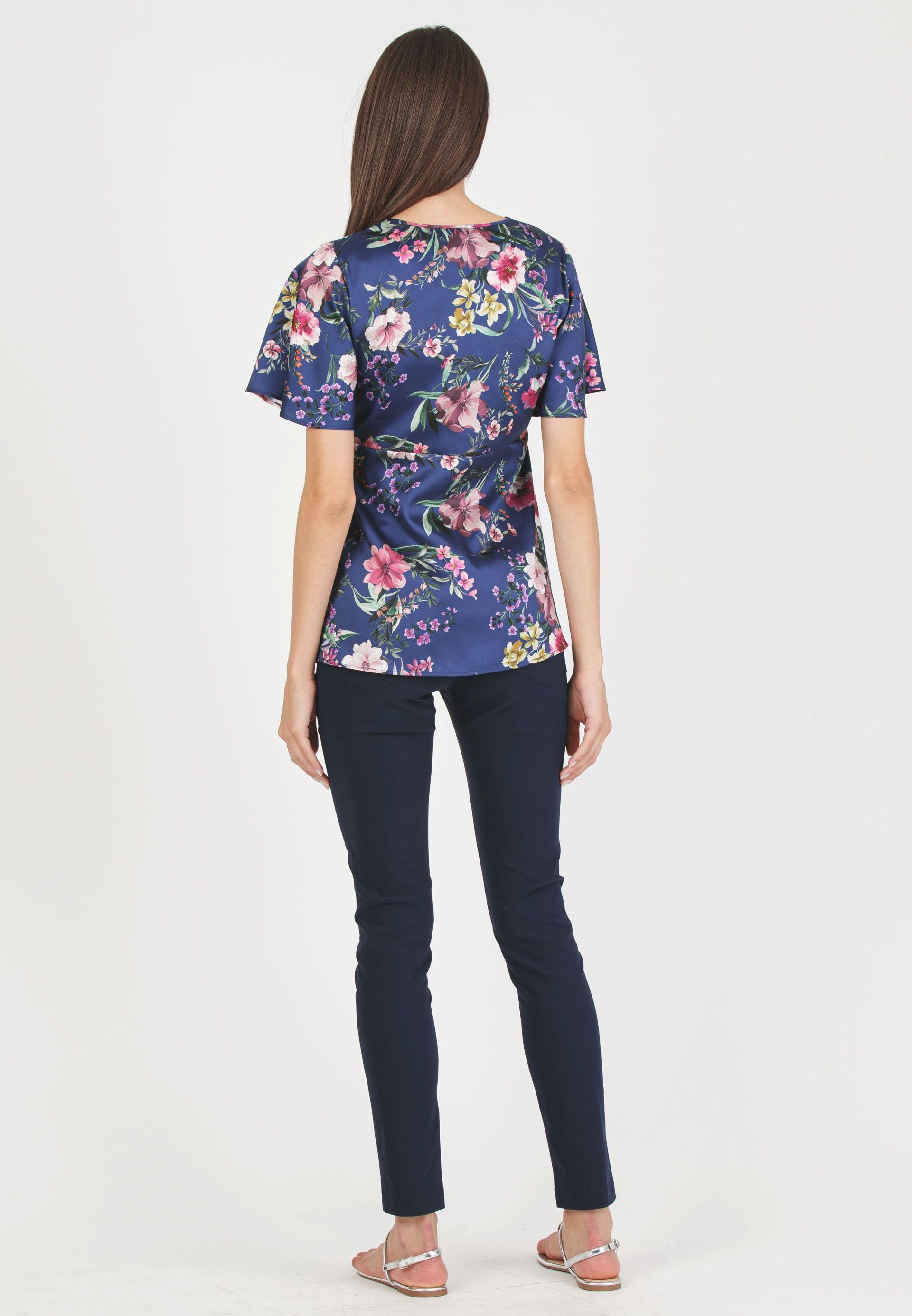 SELENE - Printed Maternity & Nursing Top (Blue, XS)