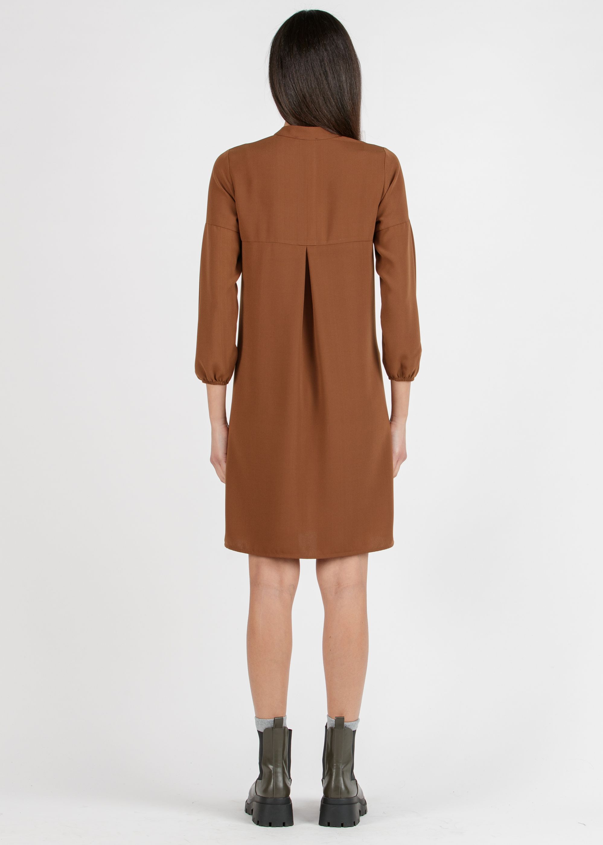 LISA - Maternity Dress with Central Pleat (Caramello, XS)