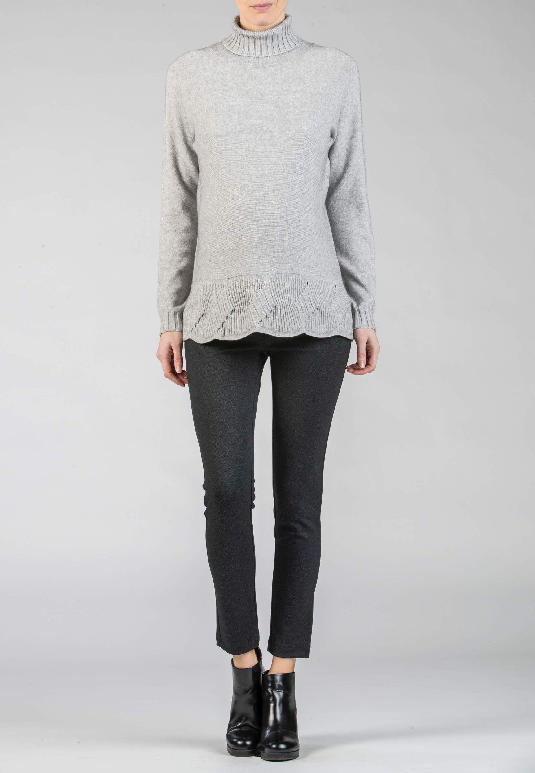 Leggings Premaman Fantasia Spigato (Grigio Medio, XS)