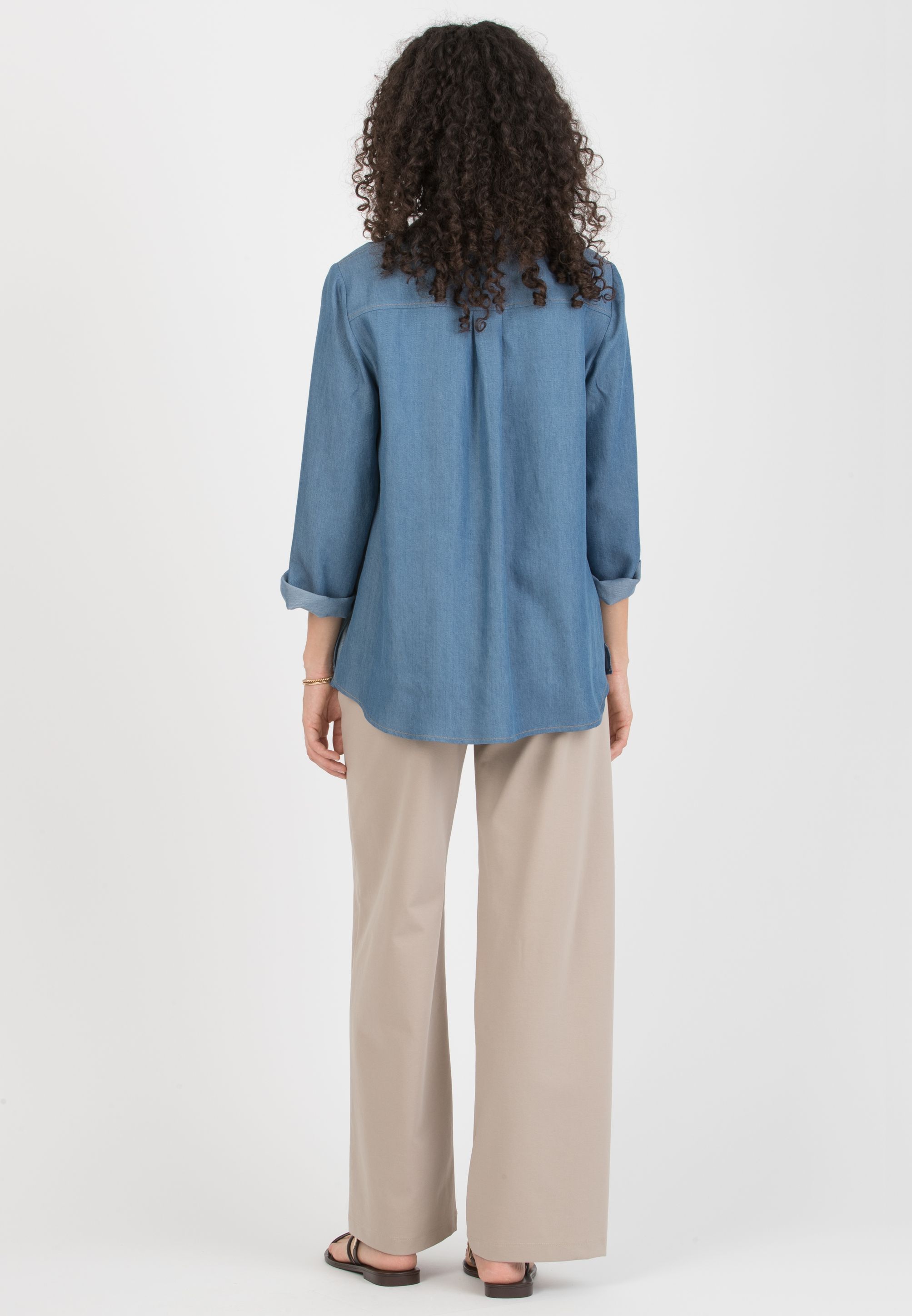DEBORAH - Maternity & Nursing  Lyocell  Shirt with Denim Effect (Denim)