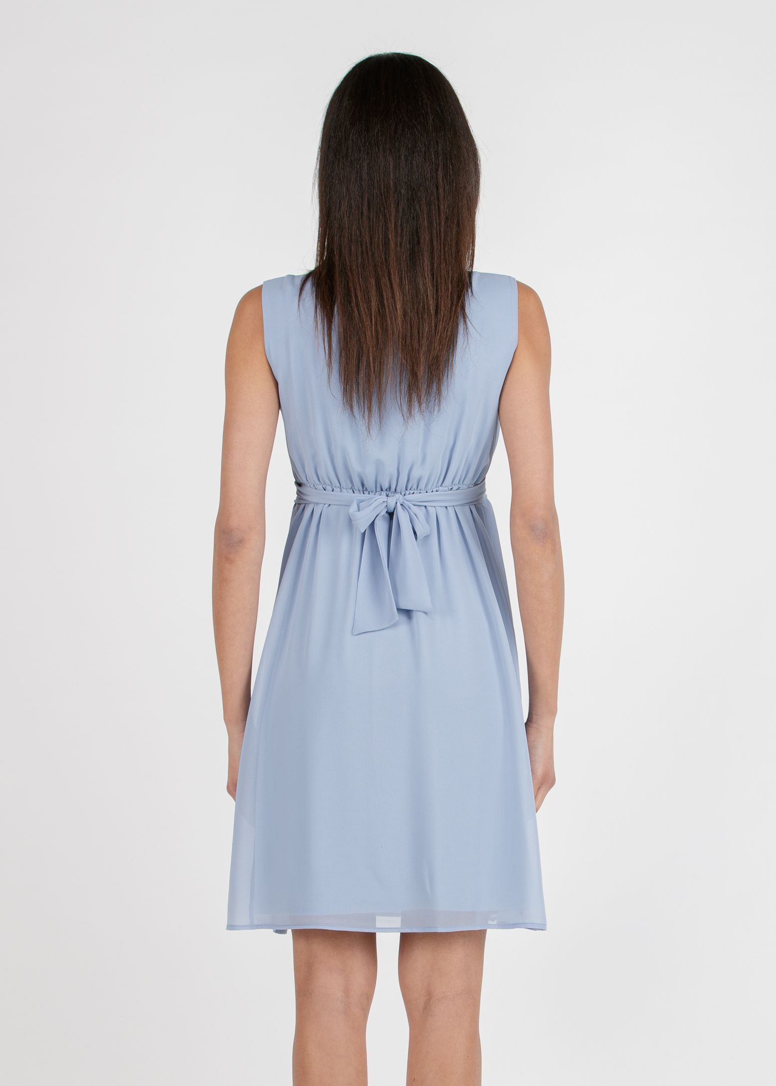 SABRINA - Abito Premaman & Allattamento in Chiffon con Pieghe sul Corpino (Grigio Perla, XS)