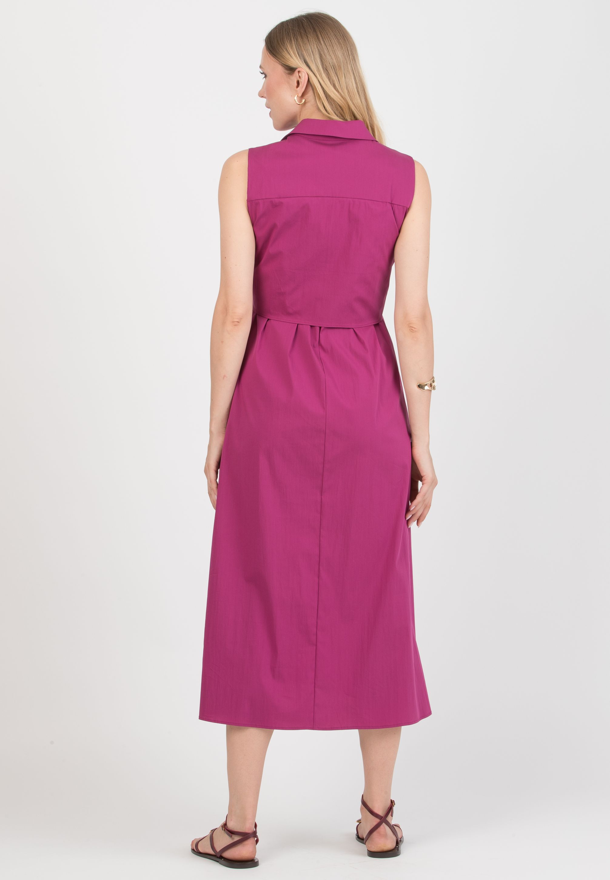 MICHELA – Maternity & Nursing Shirt-Style Dress (Plum, XS)