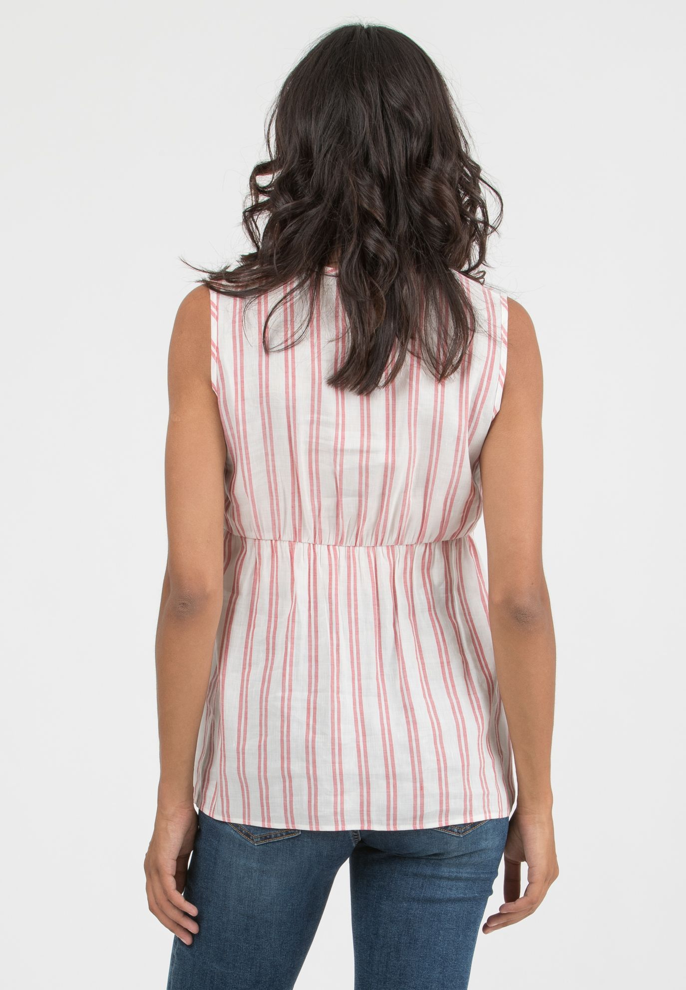ADA - Maternity & Nursing Linen Top (Red, XS)