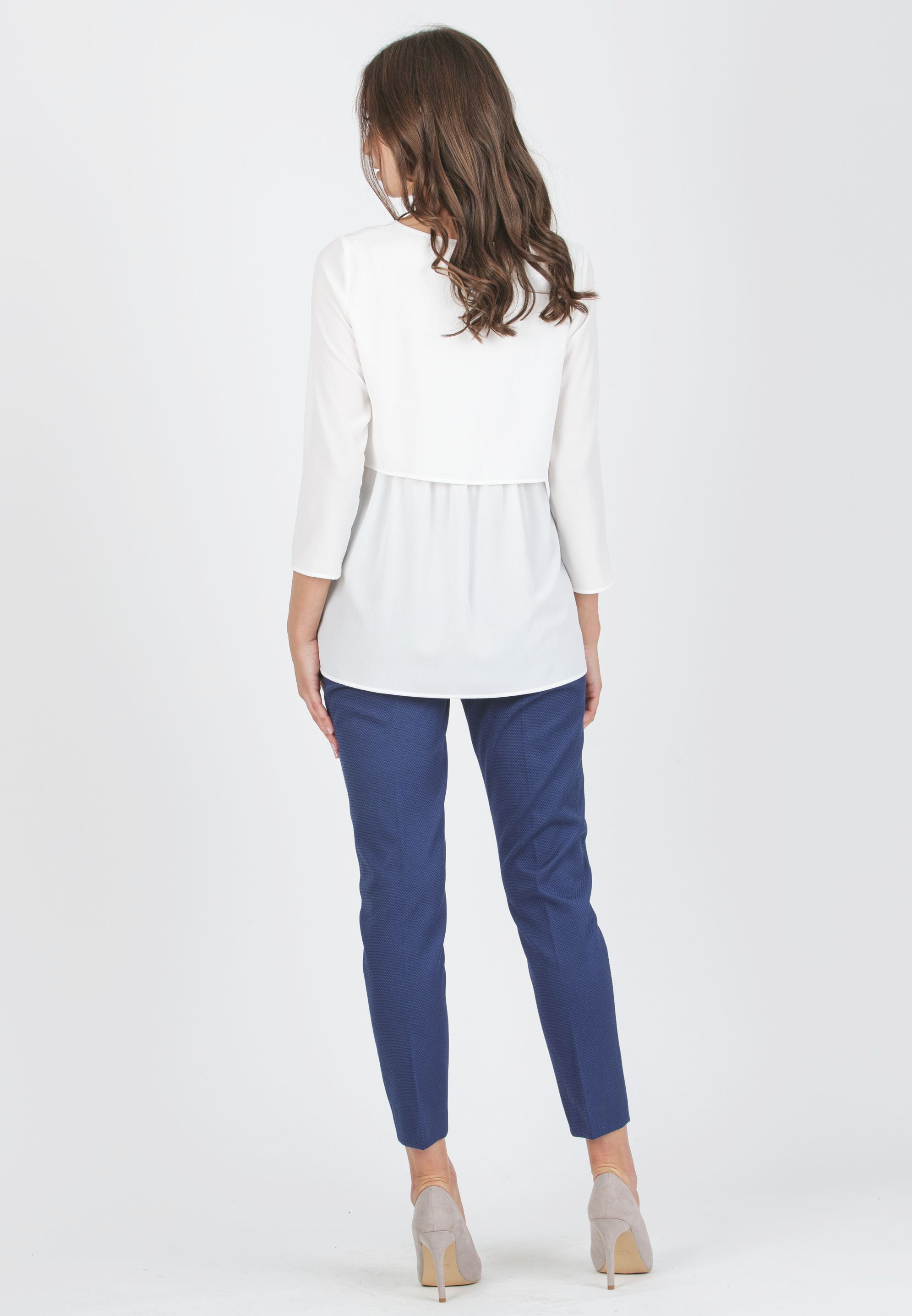 GILDA P - Tailored Maternity Trousers in Pique (Blue, XS)