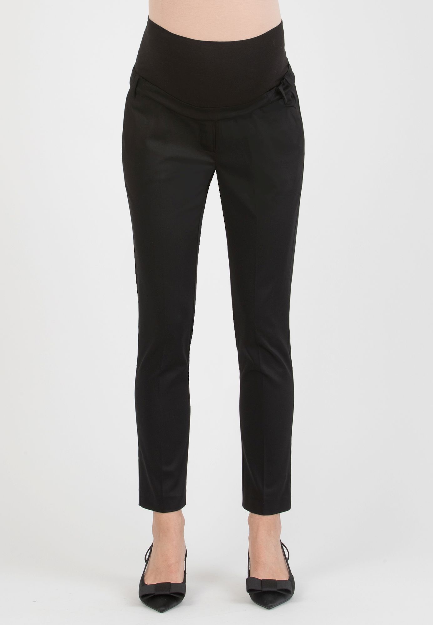 GILDA - Tailored Maternity Trousers in Stretch-Cotton (Black, XXS)