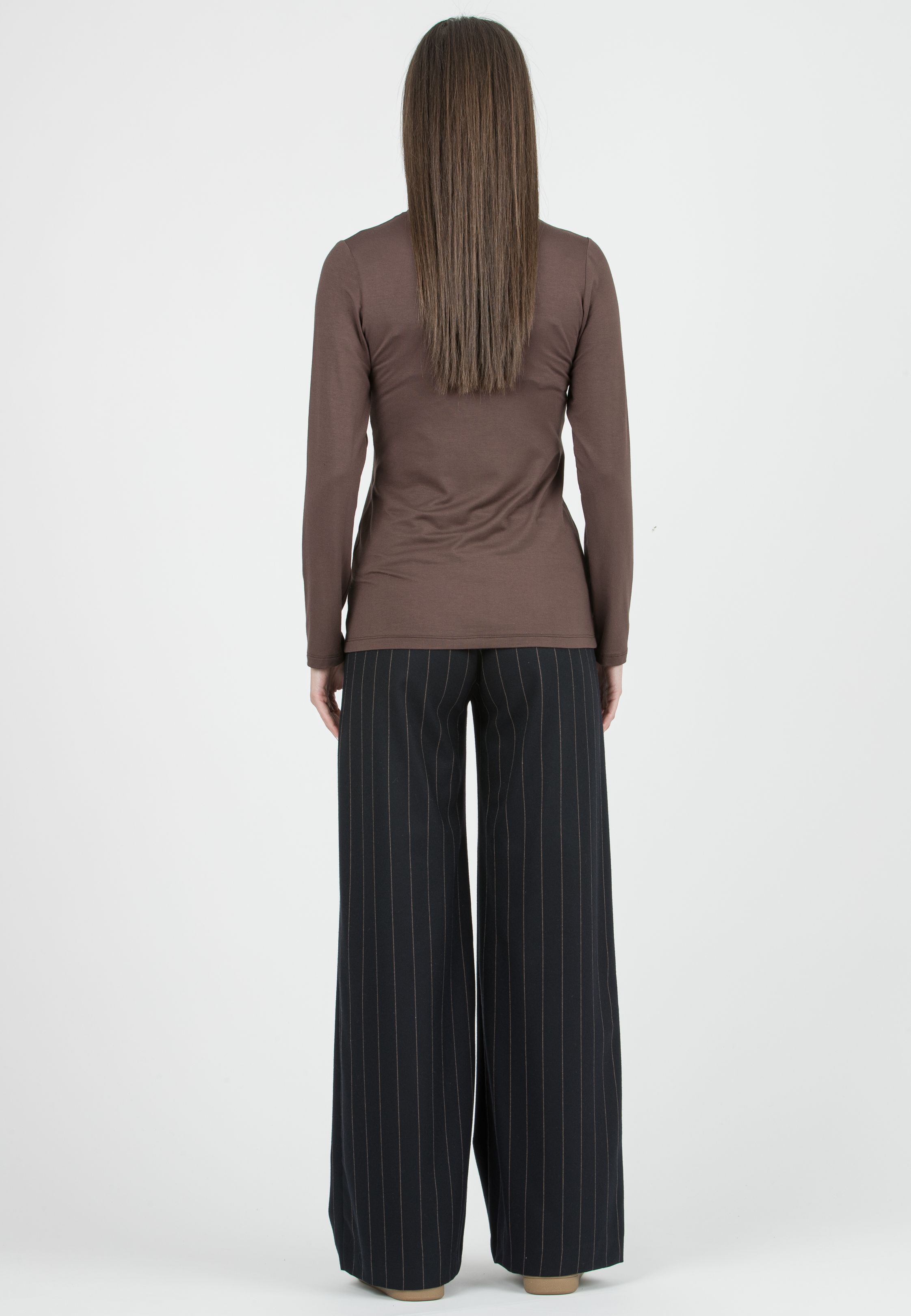 WINONA G - Maternity Pinstripe Palazzo Trousers (Blu)
