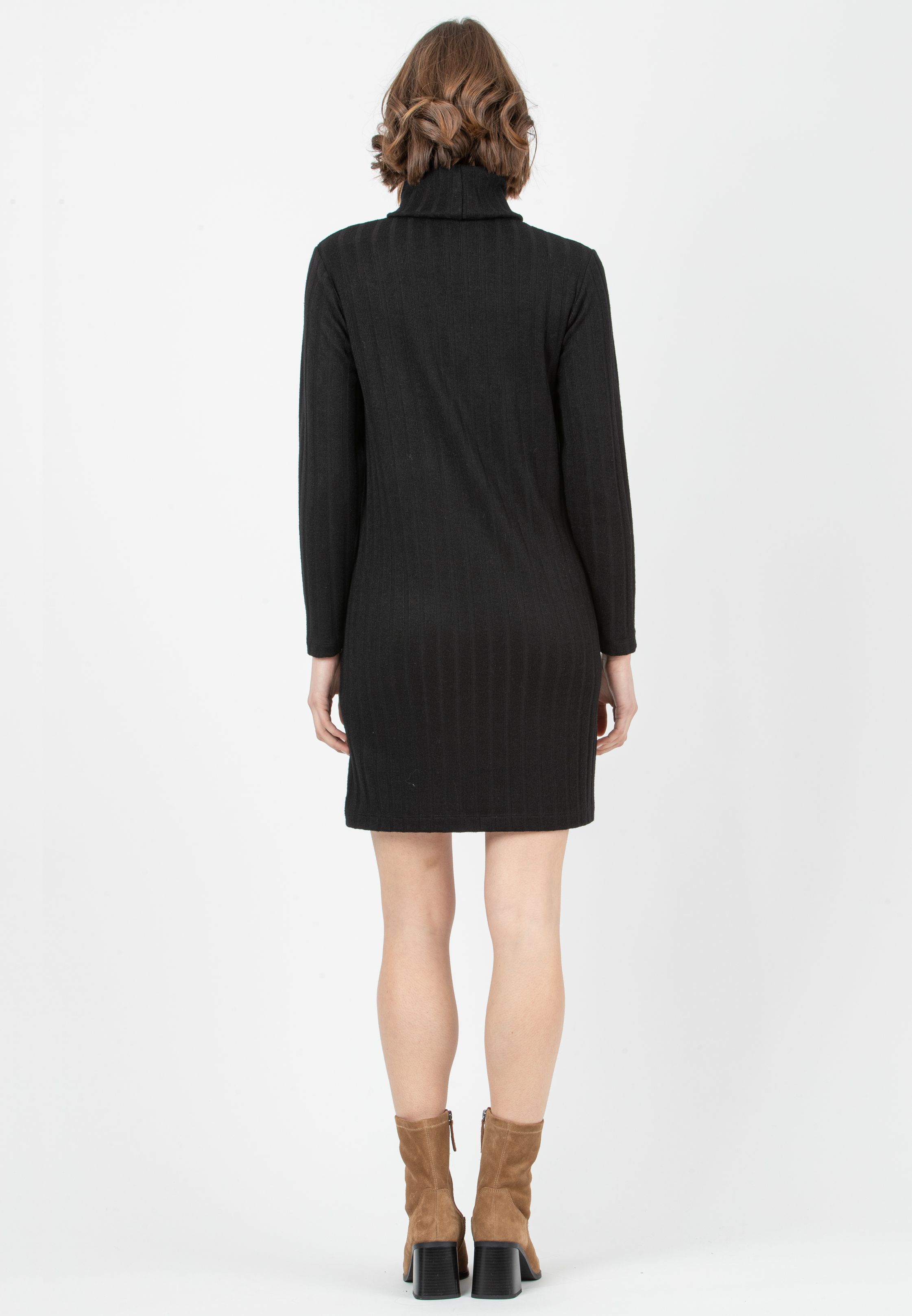SHEILA - Abito Premaman in Maglia a Coste Larghe (Nero, XS)