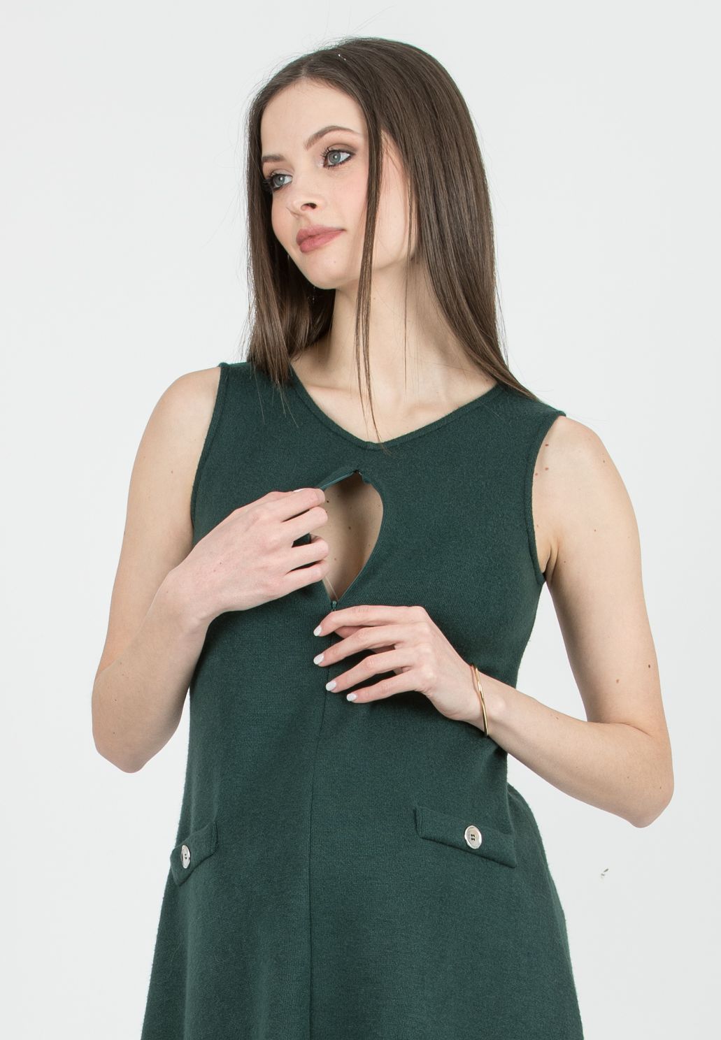 ROSSELLA - Two Piece Knit Maternity & Nursing Dress Set (Smeraldo)