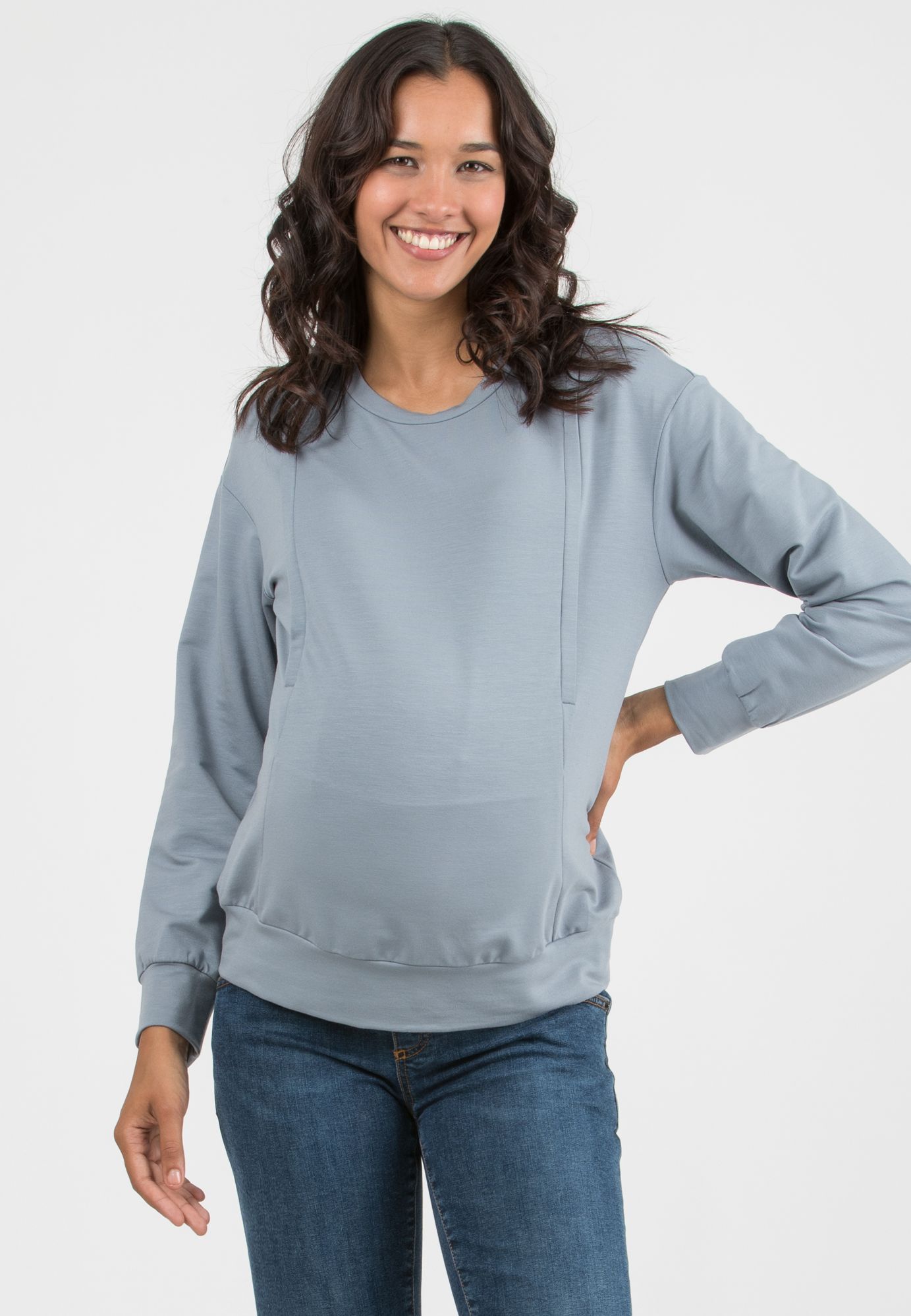 FILIPPA - Felpa Premaman & Allattamento in Bamboo (Avio, XXS)
