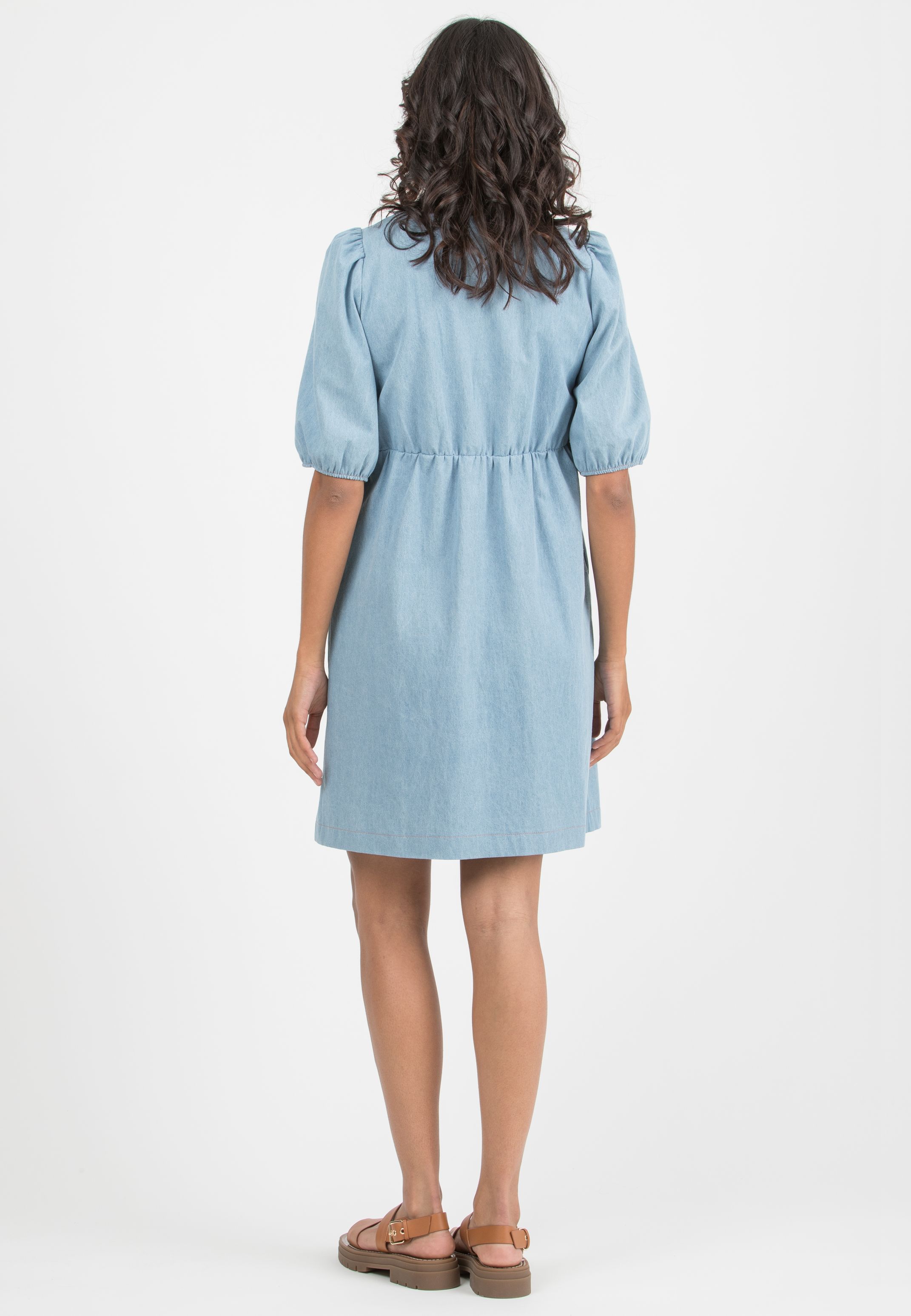 ELISABETTA - Maternity & Nursing Denim Dress (Blue, XS)