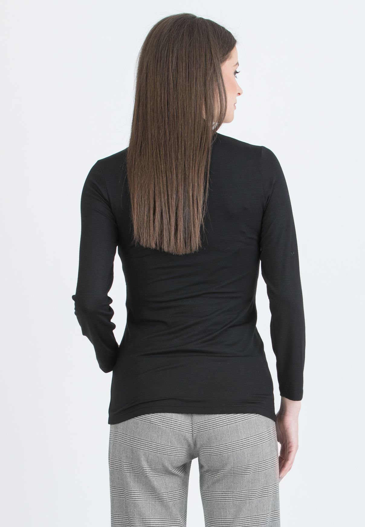 ISSA J – Maglietta Premaman & Allattamento in Jersey di Viscosa con Nodo (Nero)