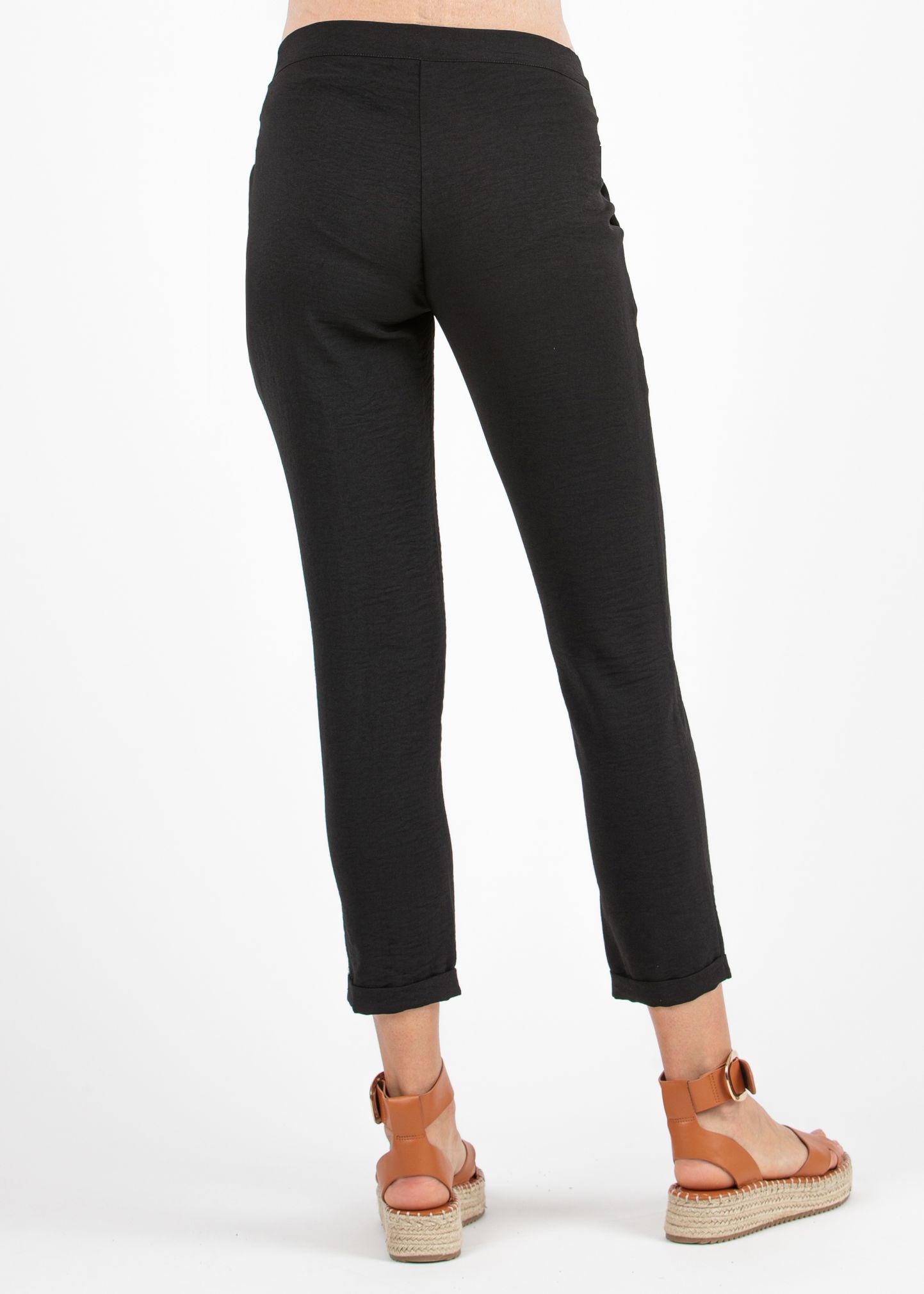 SILVIA F - Pantalone Premaman Jogger in Tela (Nero, XS)