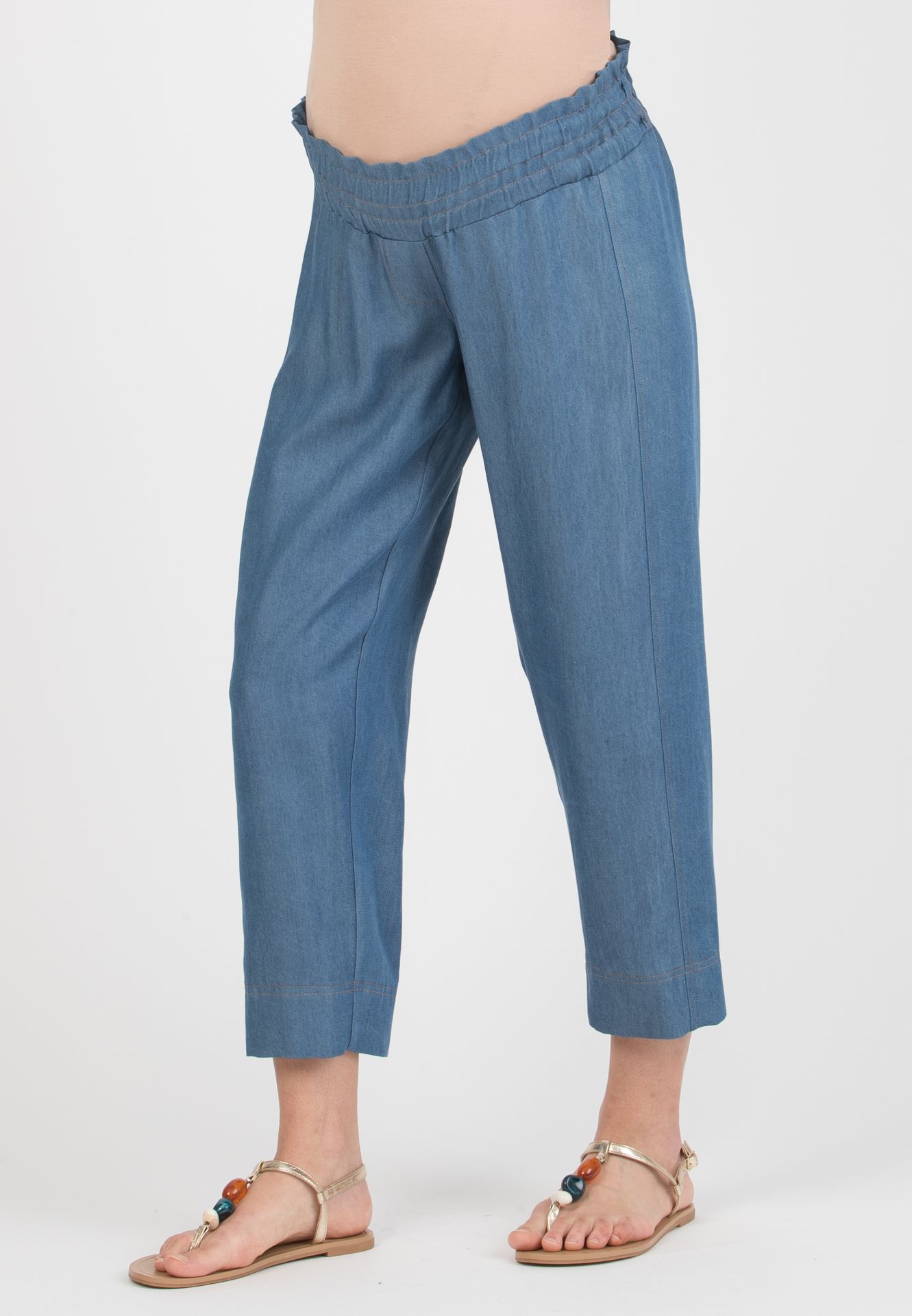 JADEN – Maternity Lyocell Trousers with Elastic Waist (Denim)