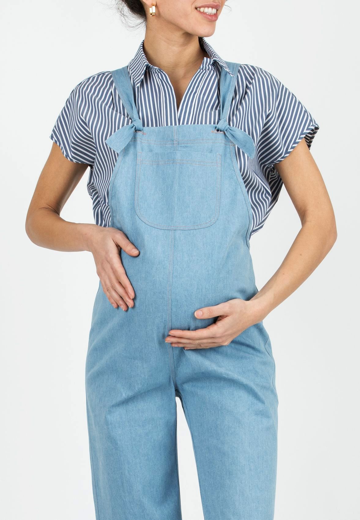 BETTA – Lightweight Denim Maternity Dungaree (Azzurro)