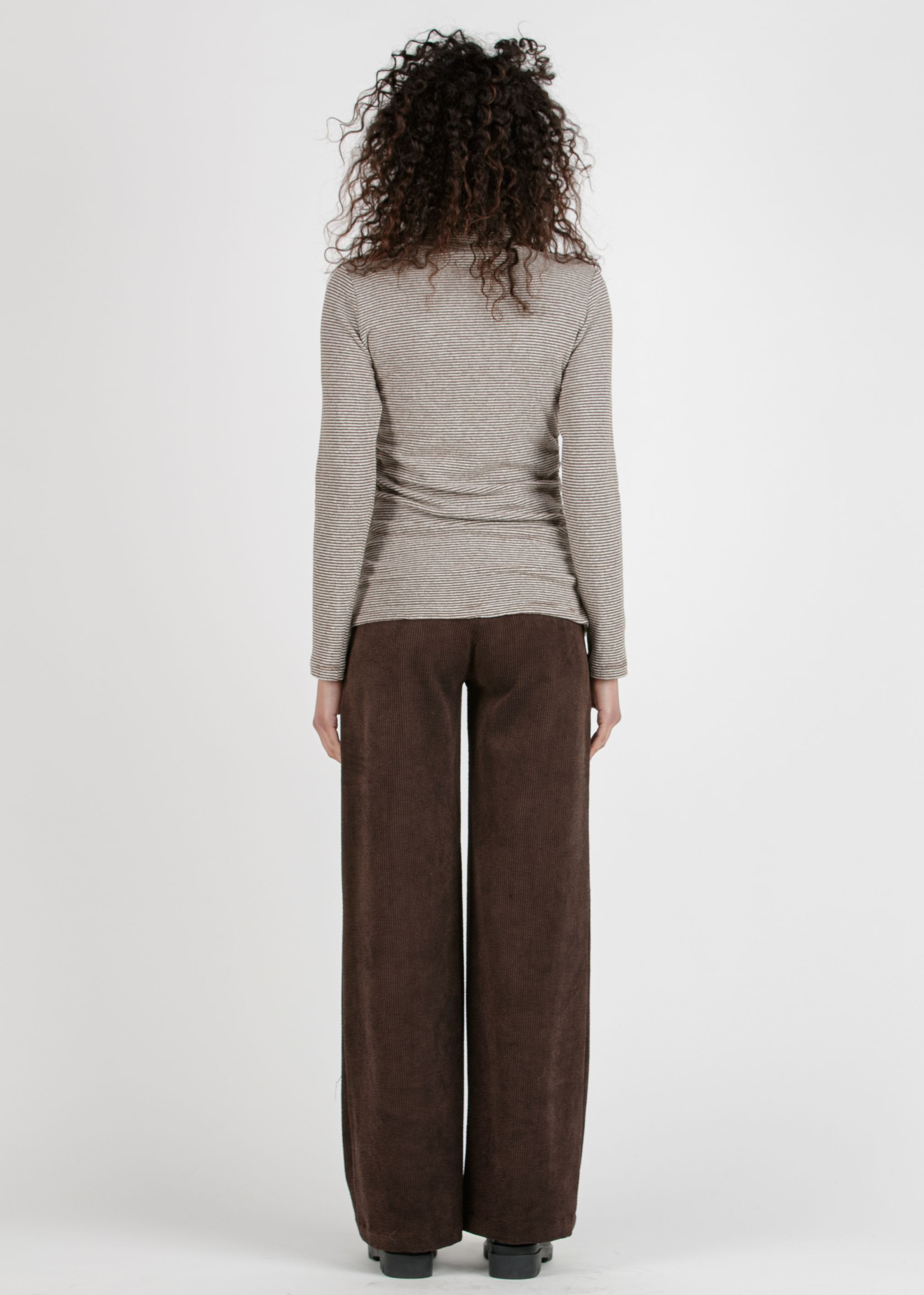 WINONA - Palazzo Maternity Trousers in Soft Corduroy (Marrone)