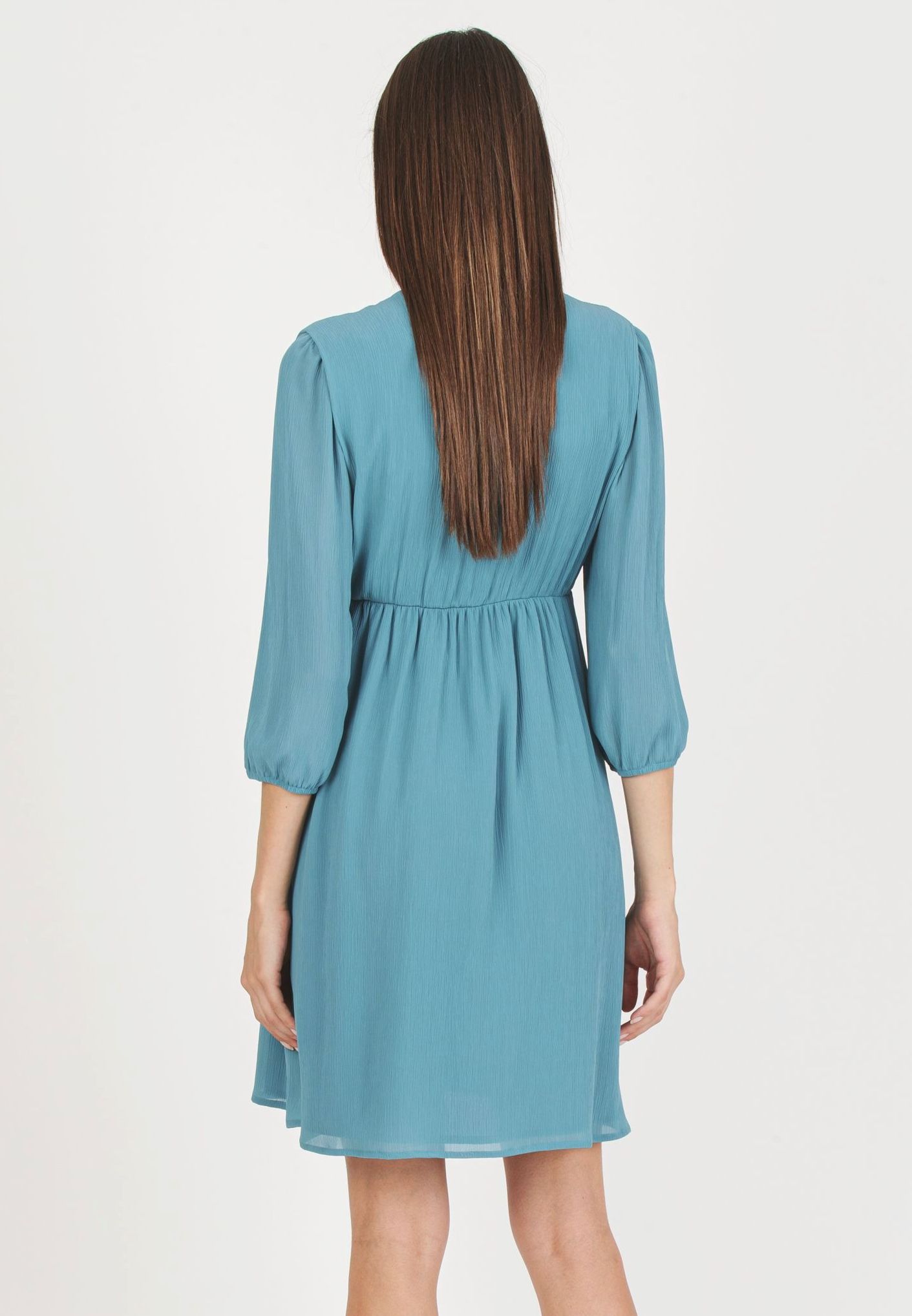 CHRISSY - Abito Premaman & Allattamento in Creponne con Laccio sullo Scollo (Avio, XS)