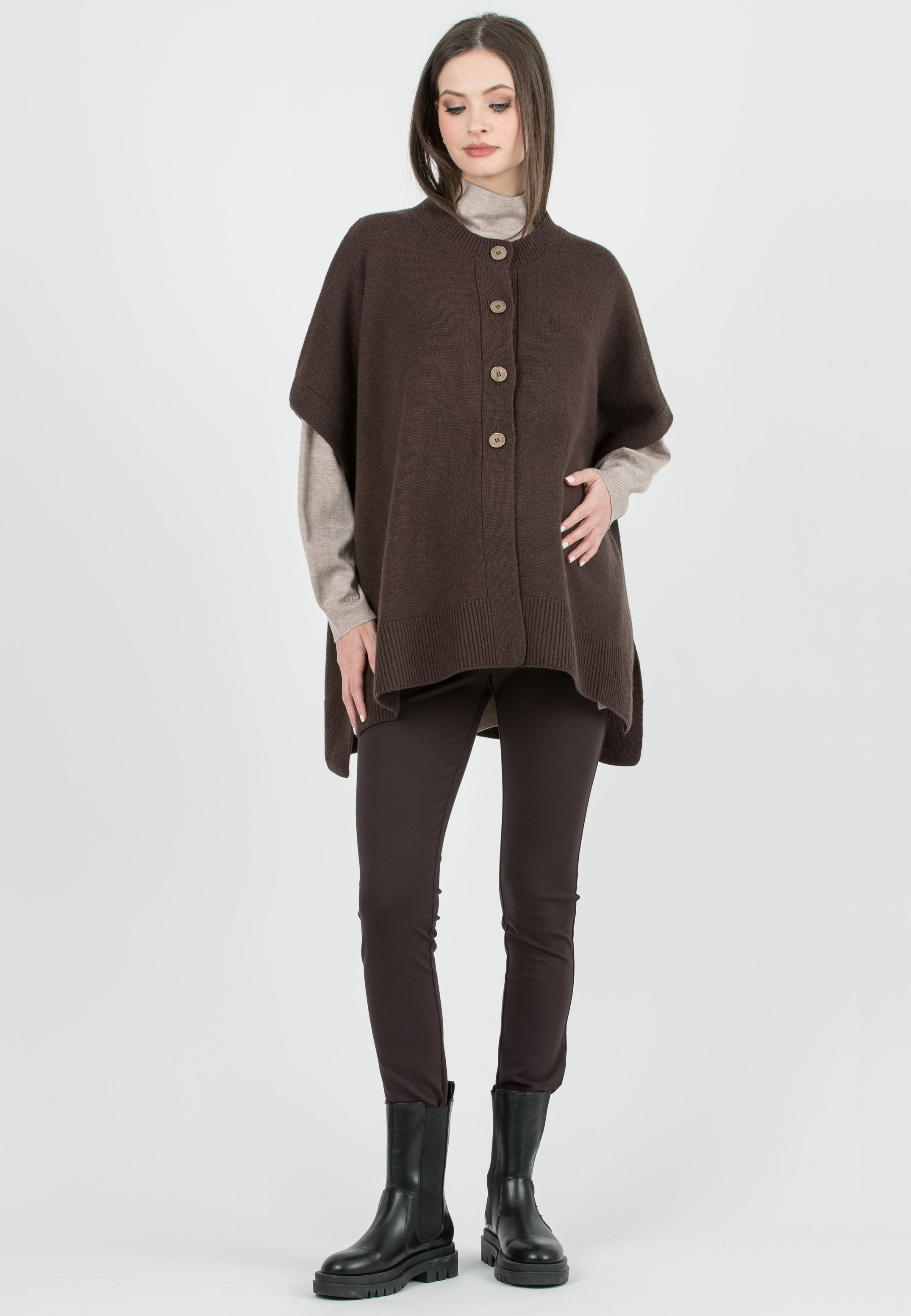 CRIS - Leggings Premaman in Punto Milano Tecnico (Marrone)