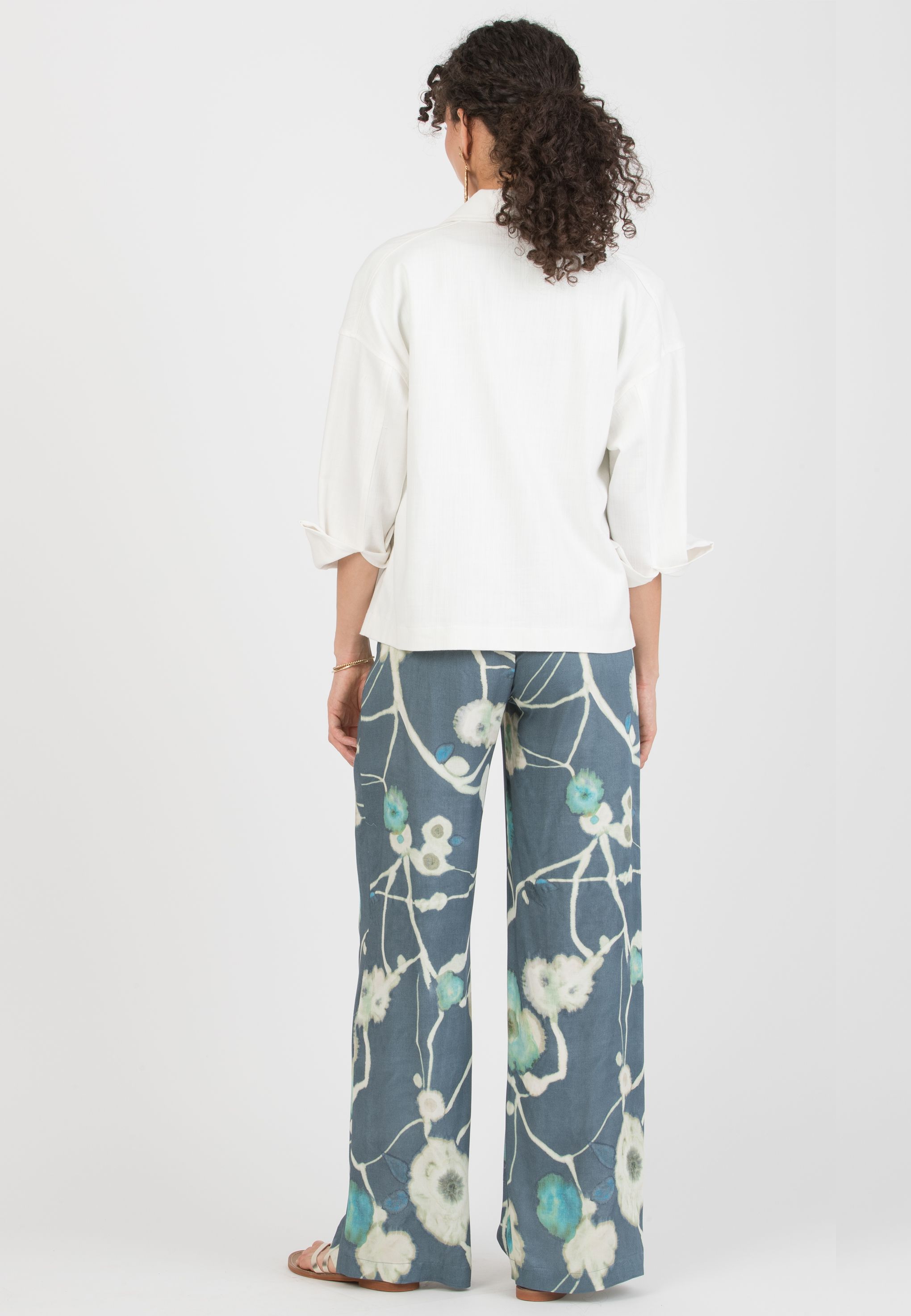 NINA - Giacca/Camicia Premaman in Denim (Avorio, XS)