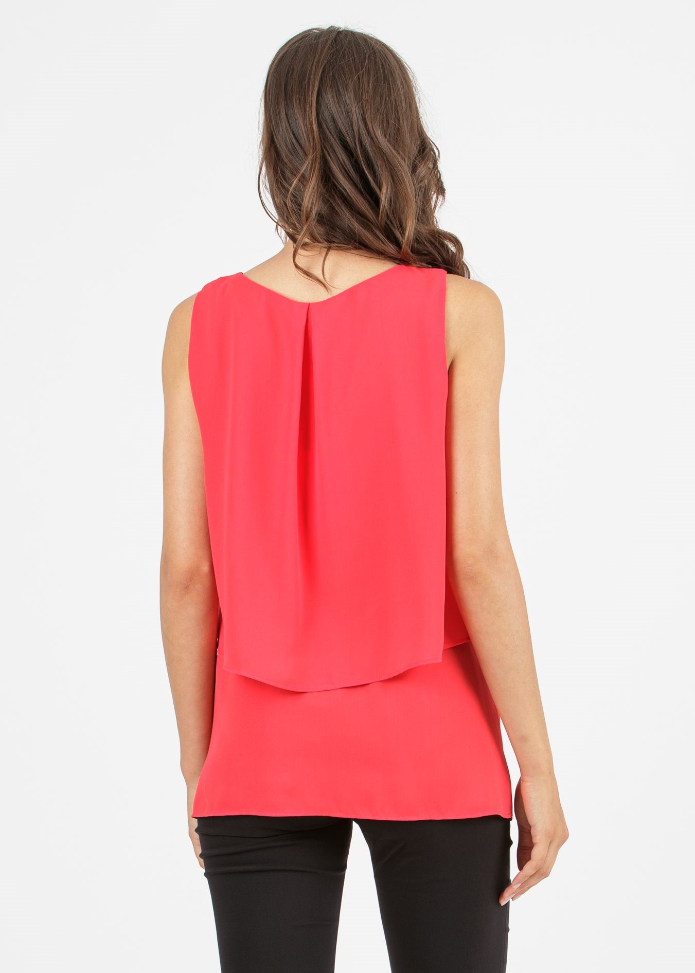 Maternity & Nursing Top in Chiffon with A-line Bodice (Corallo)