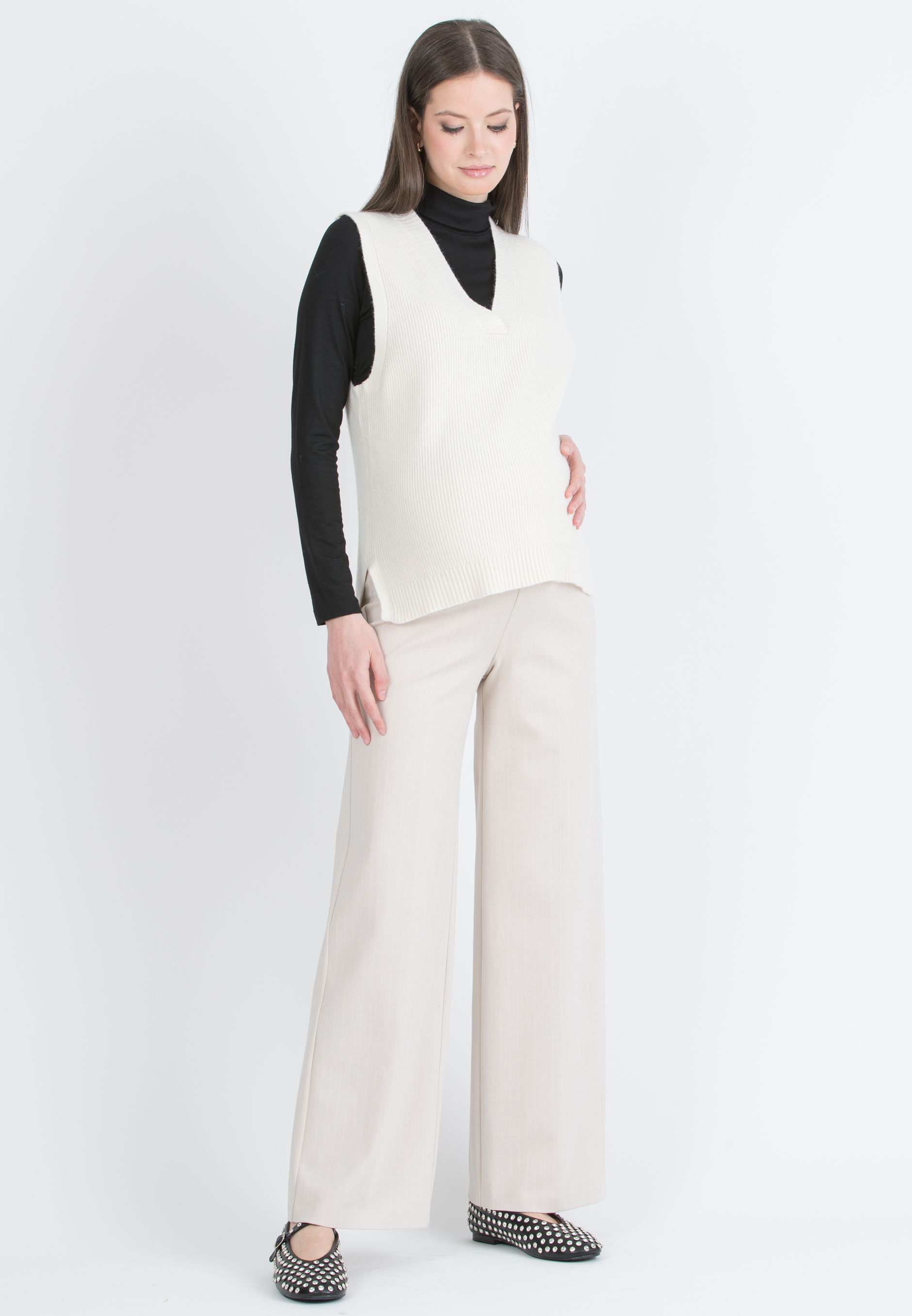 CARLY - Gilet Premaman in Misto Lana (Avorio, UNIC)