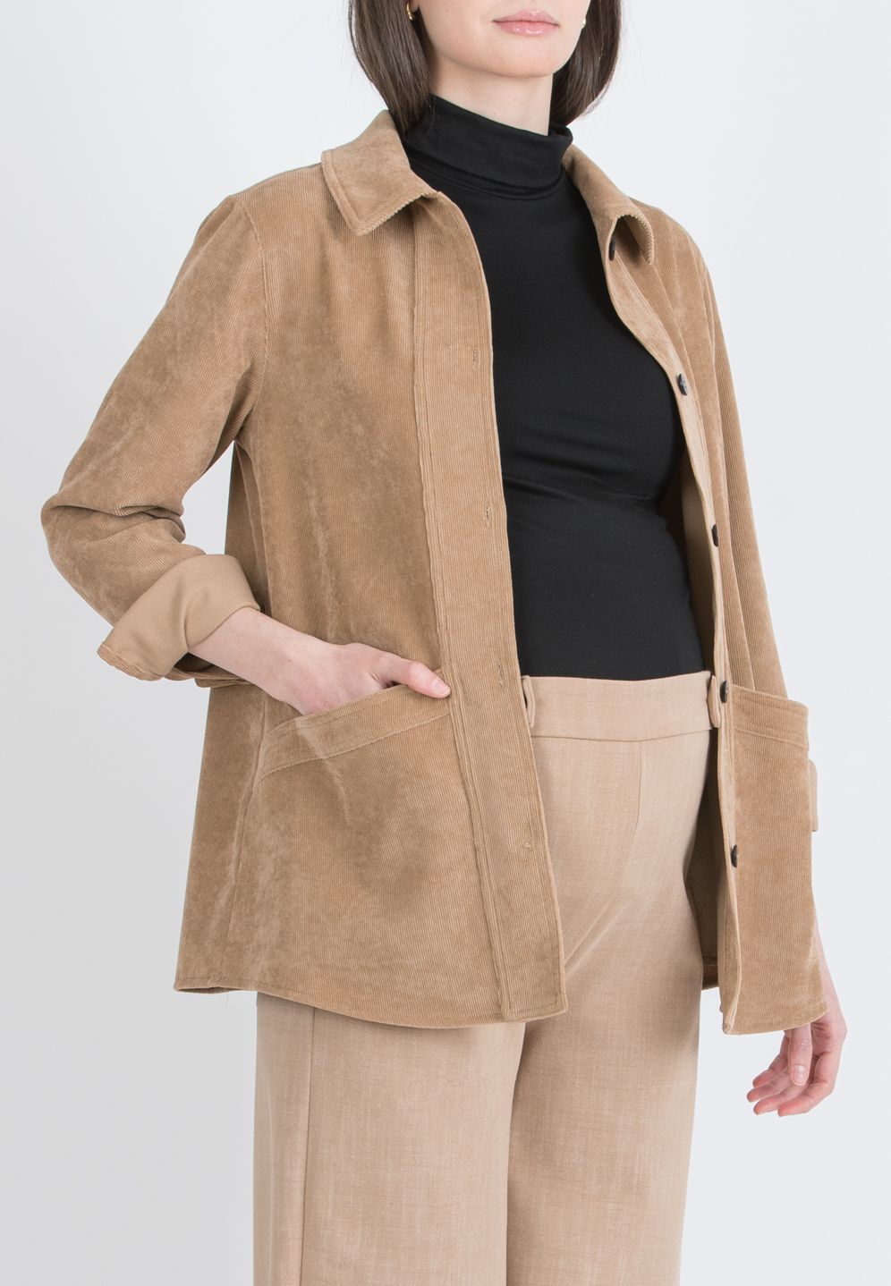 ELETTRA – Maternity Jacket in Velvet (Cammello)