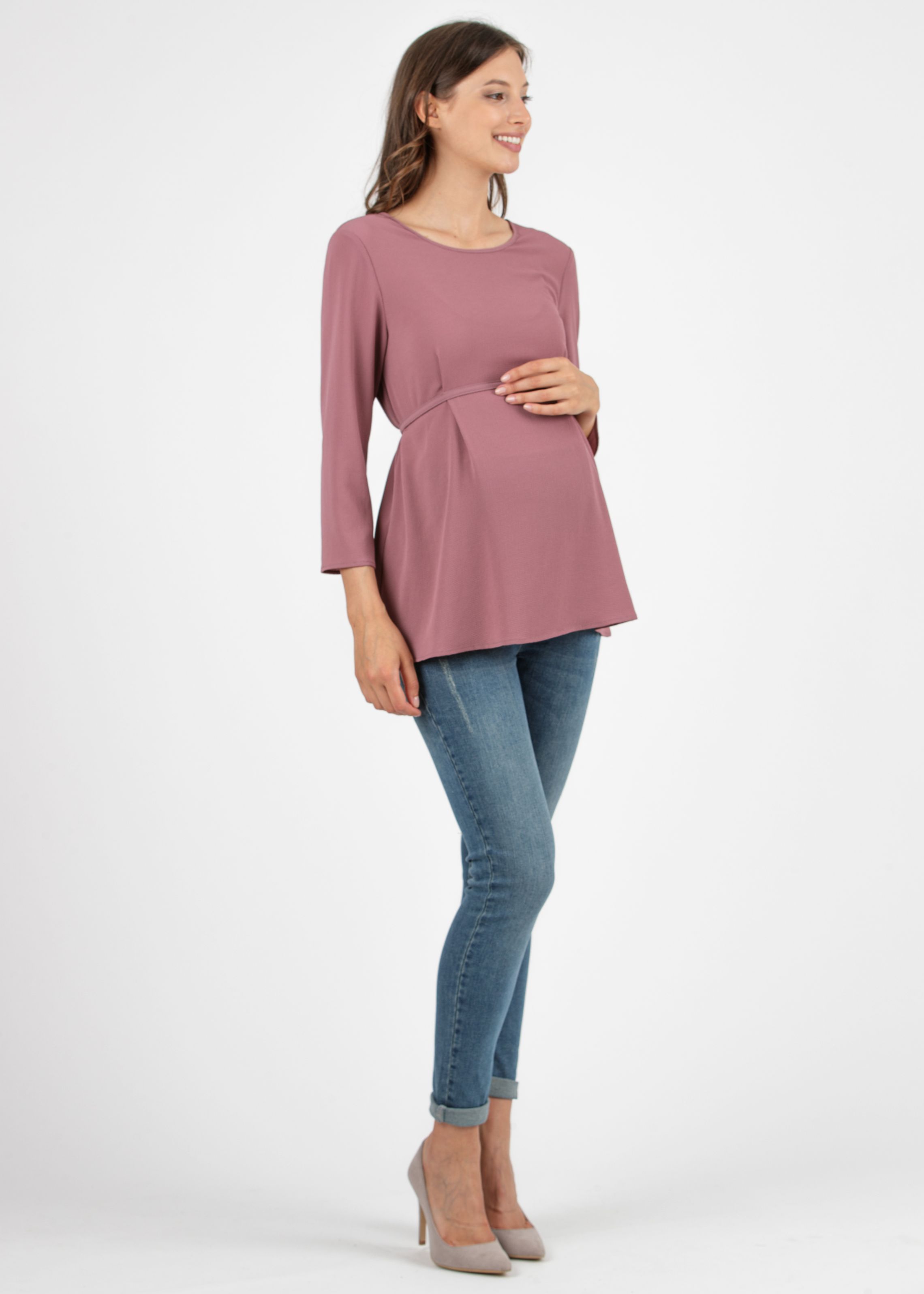 LUCY - Maternity Blouse with Front String (Onion, XS)
