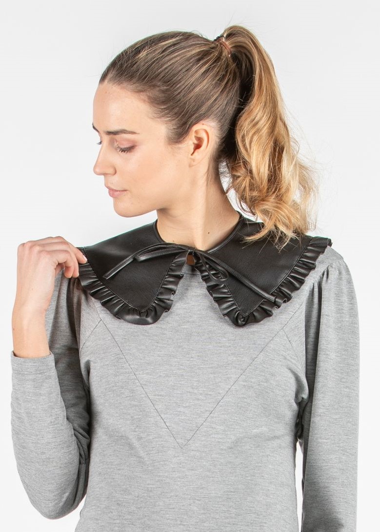 Collar in Faux Leather (Nero)