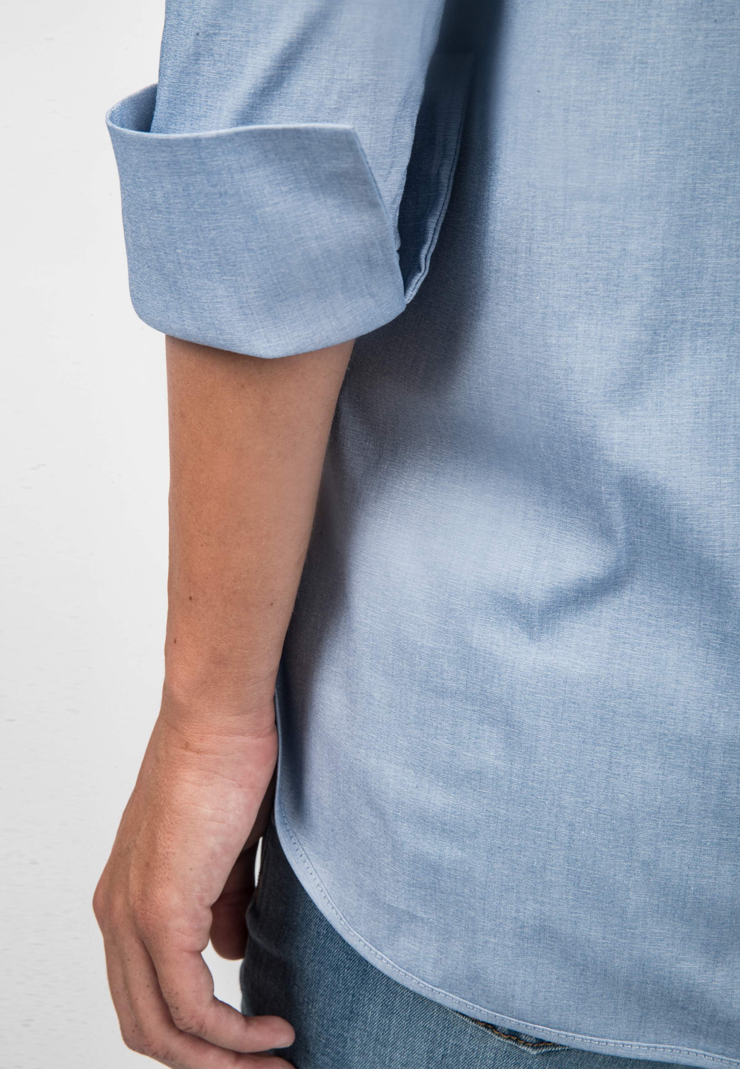 BEATRICE - Camicia Premaman & Allattamento con Orli Tondeggianti (Azzurro, XS)