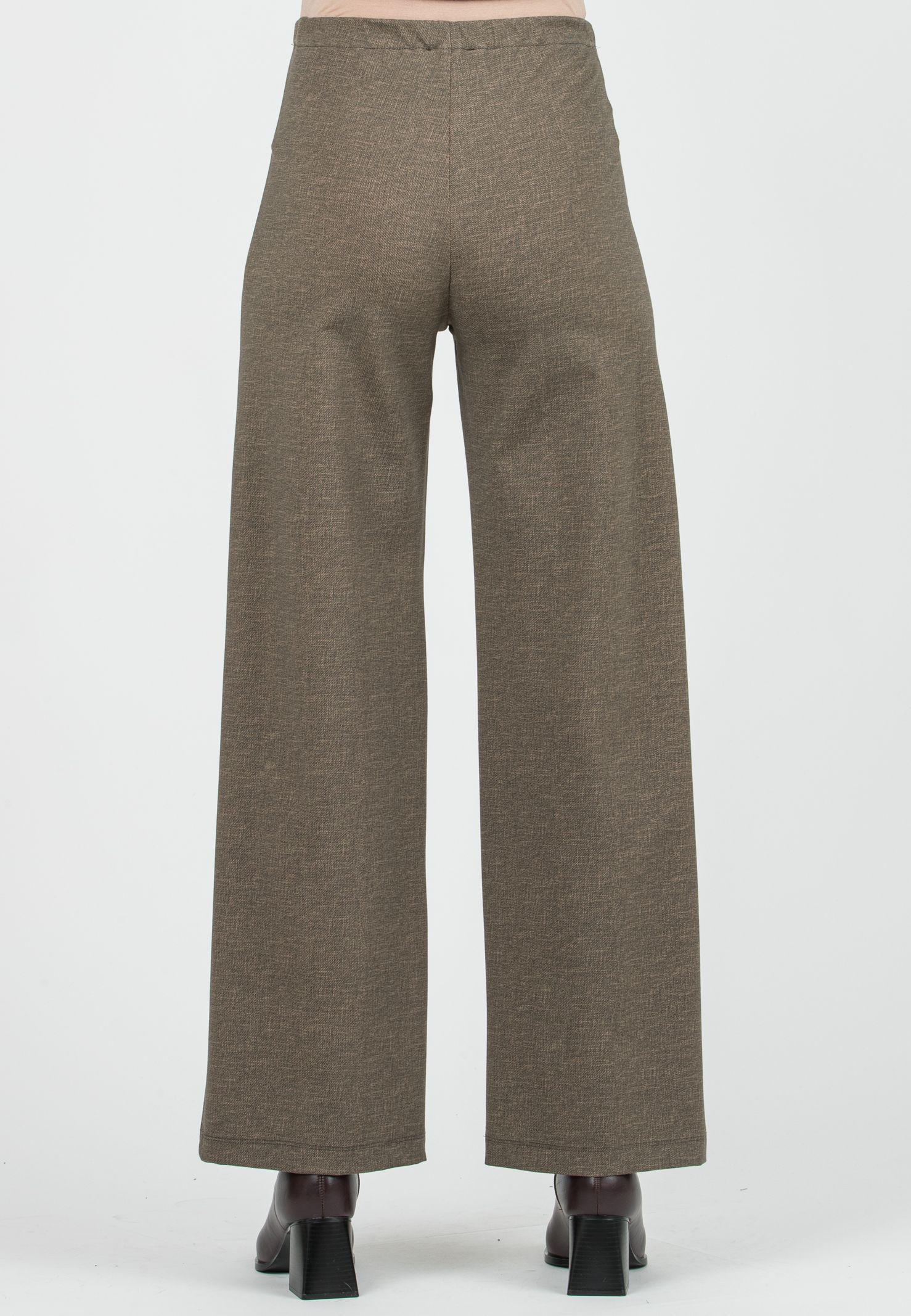 KIMBERLY - Pantalone Premaman Palazzo in Punto Milano di Viscosa (Cammello, XS)