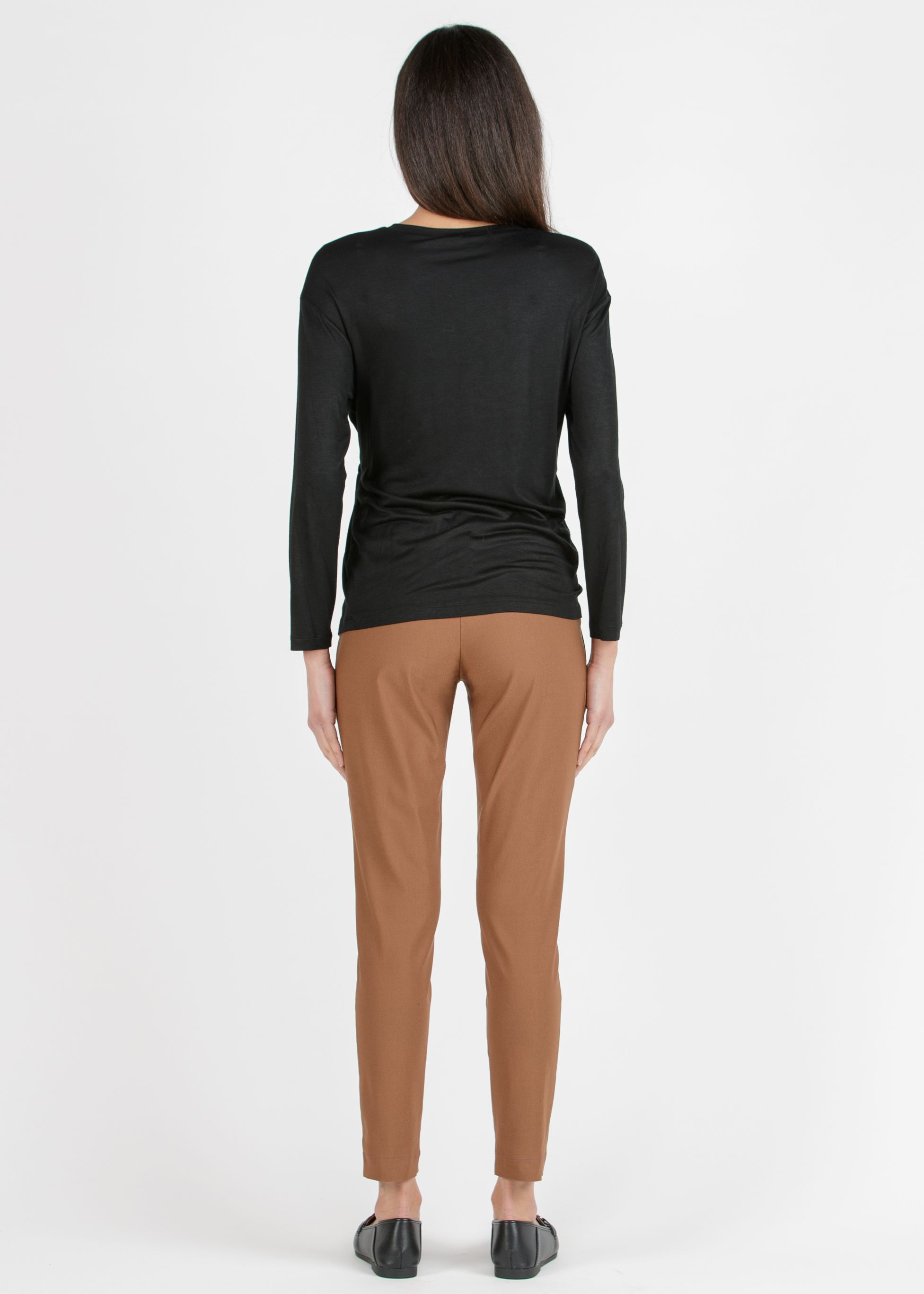 ARIEL - Pantalone Premaman in Bengalina Super-Stretch (Caramello, XS)