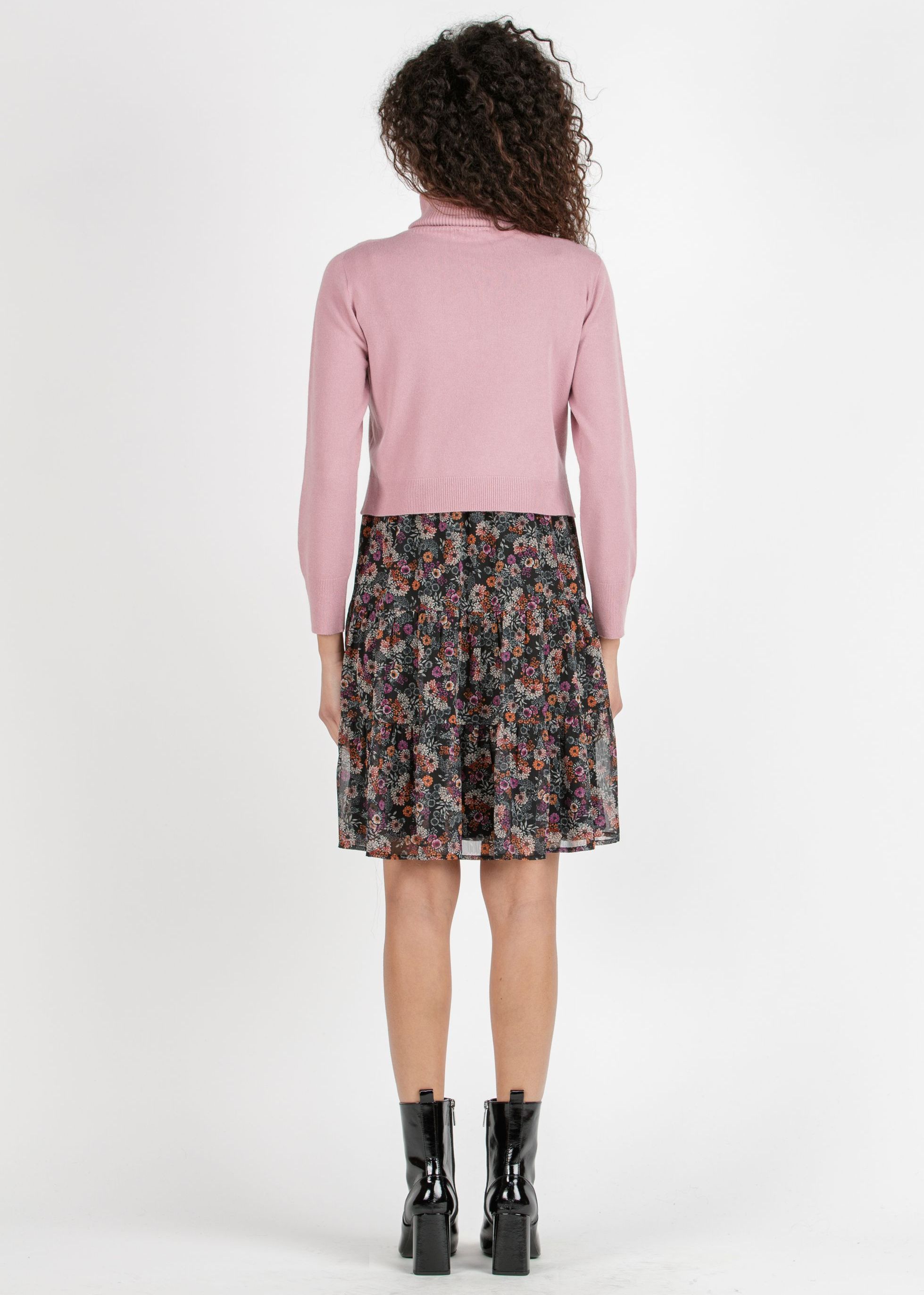 KELLY - Abito Premaman & Allattamento con Stampa Floreale e Maglioncino Abbinato (Rosa Confetto, XS)